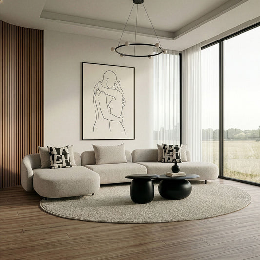 Marge - Contemporary Beige Sectional Sofa