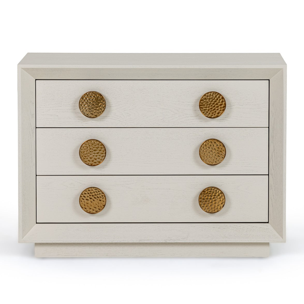 Marjorie - Modern Cream & Brushed Gold Nightstand