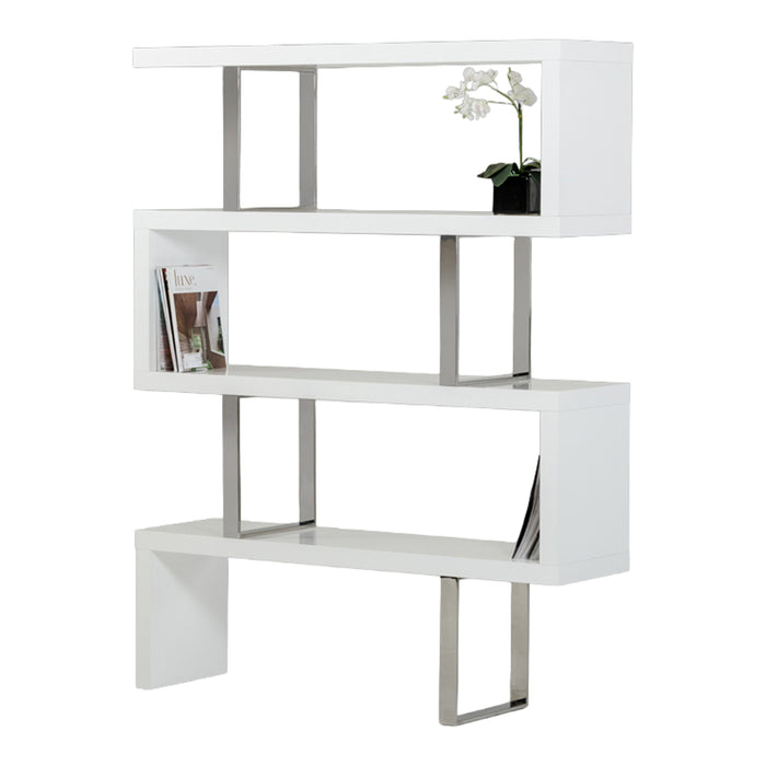 Maze Modern White High Gloss Bookcase