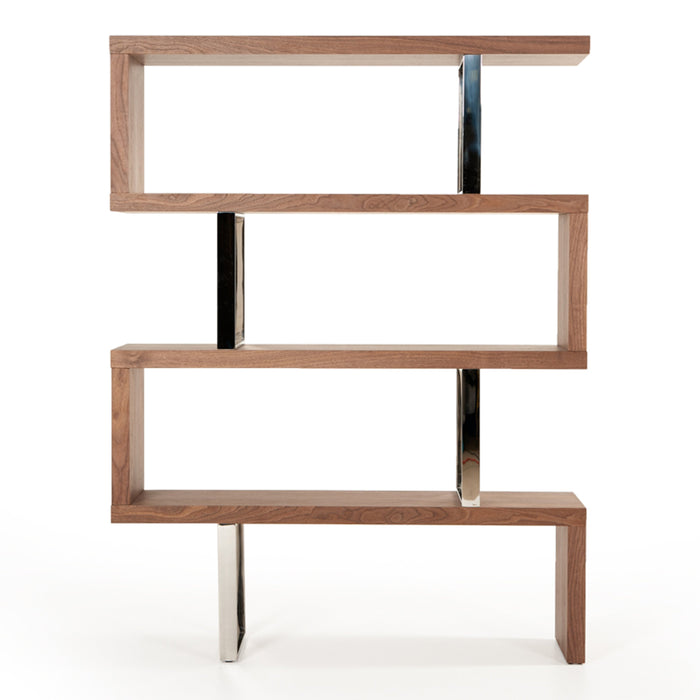 Maze Modern Walnut Bookcase