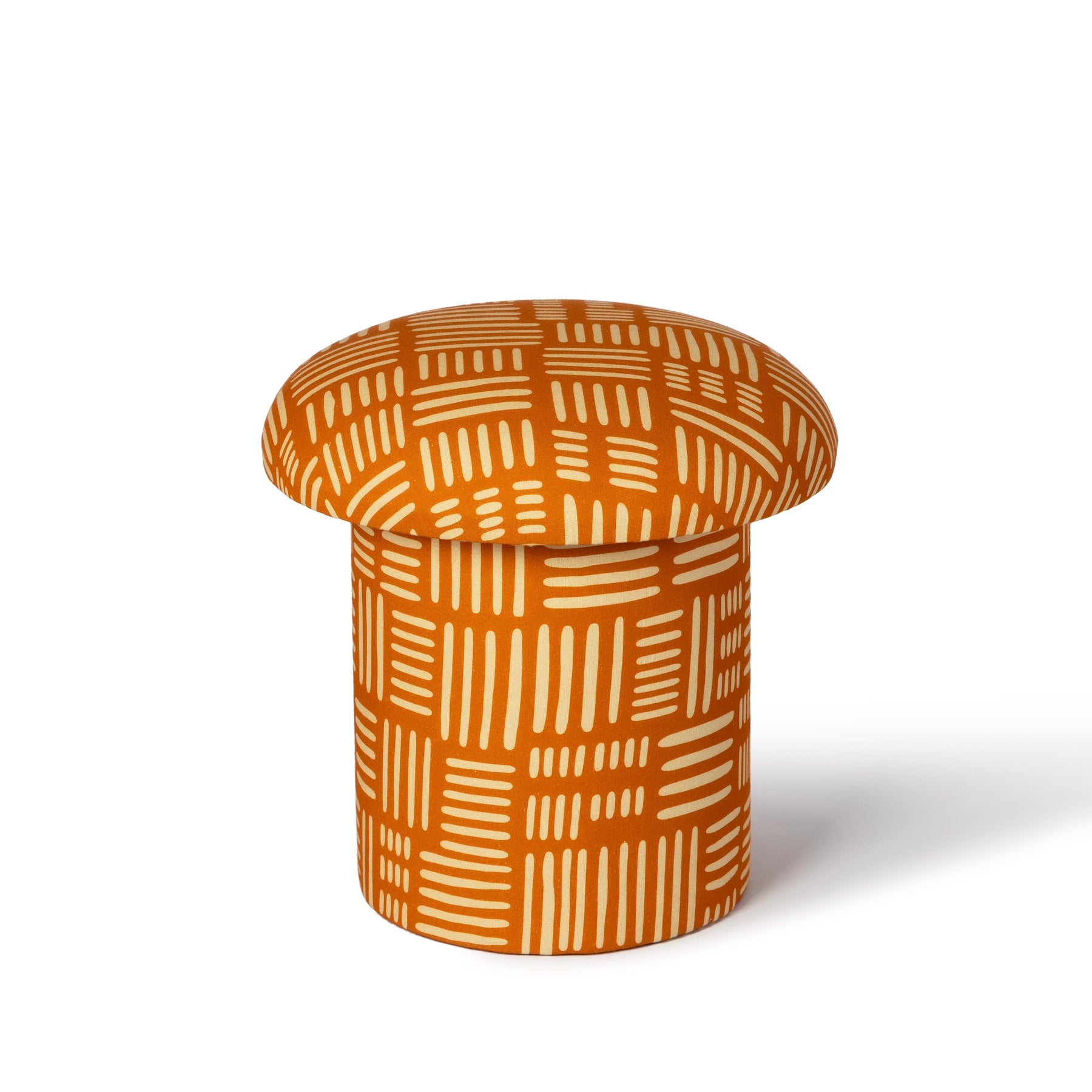 Lucy Rust Orange Tribal Print Mushroom Accent Stool