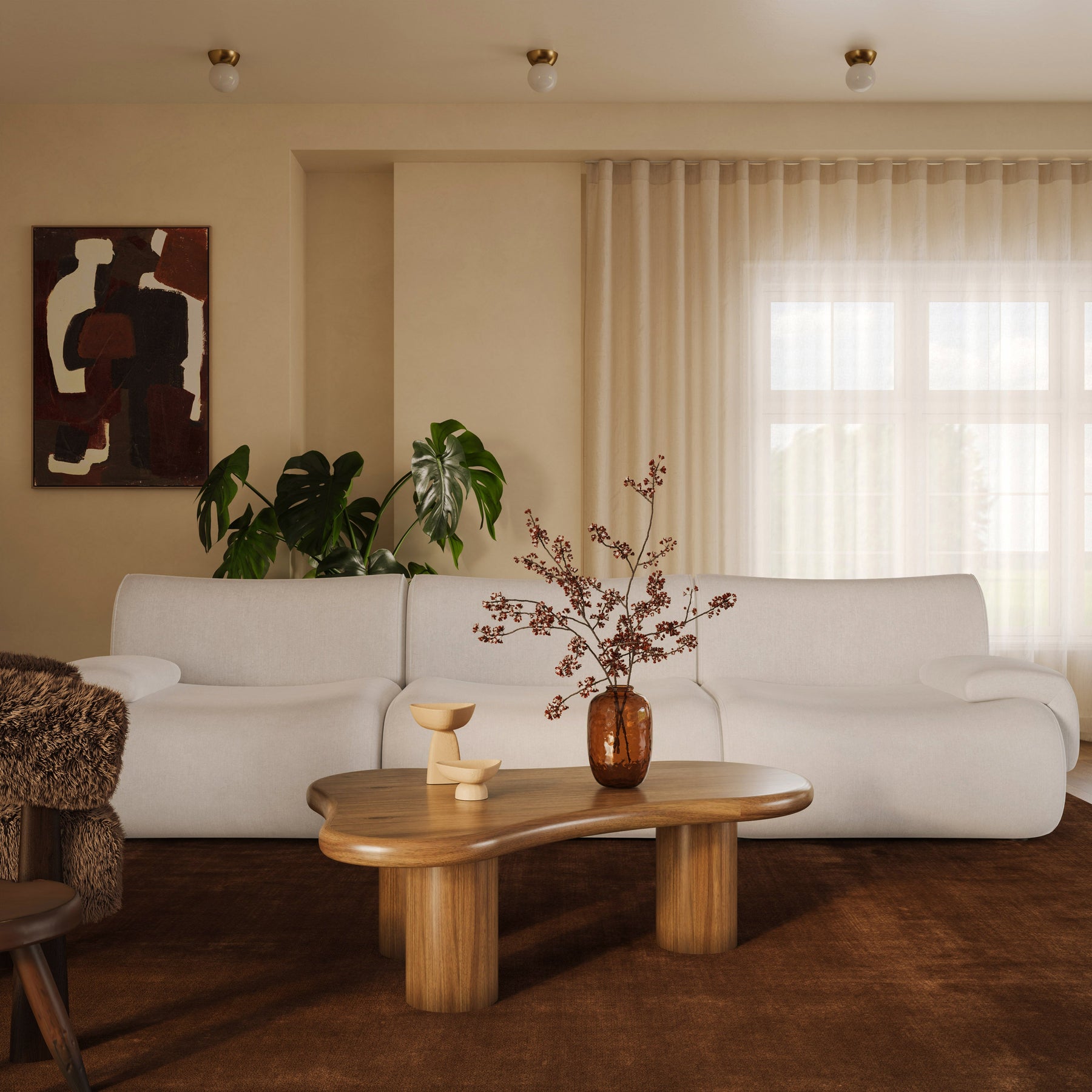Zenith 116.5" Contract-Grade Upcycled Fabric Modular Sofa