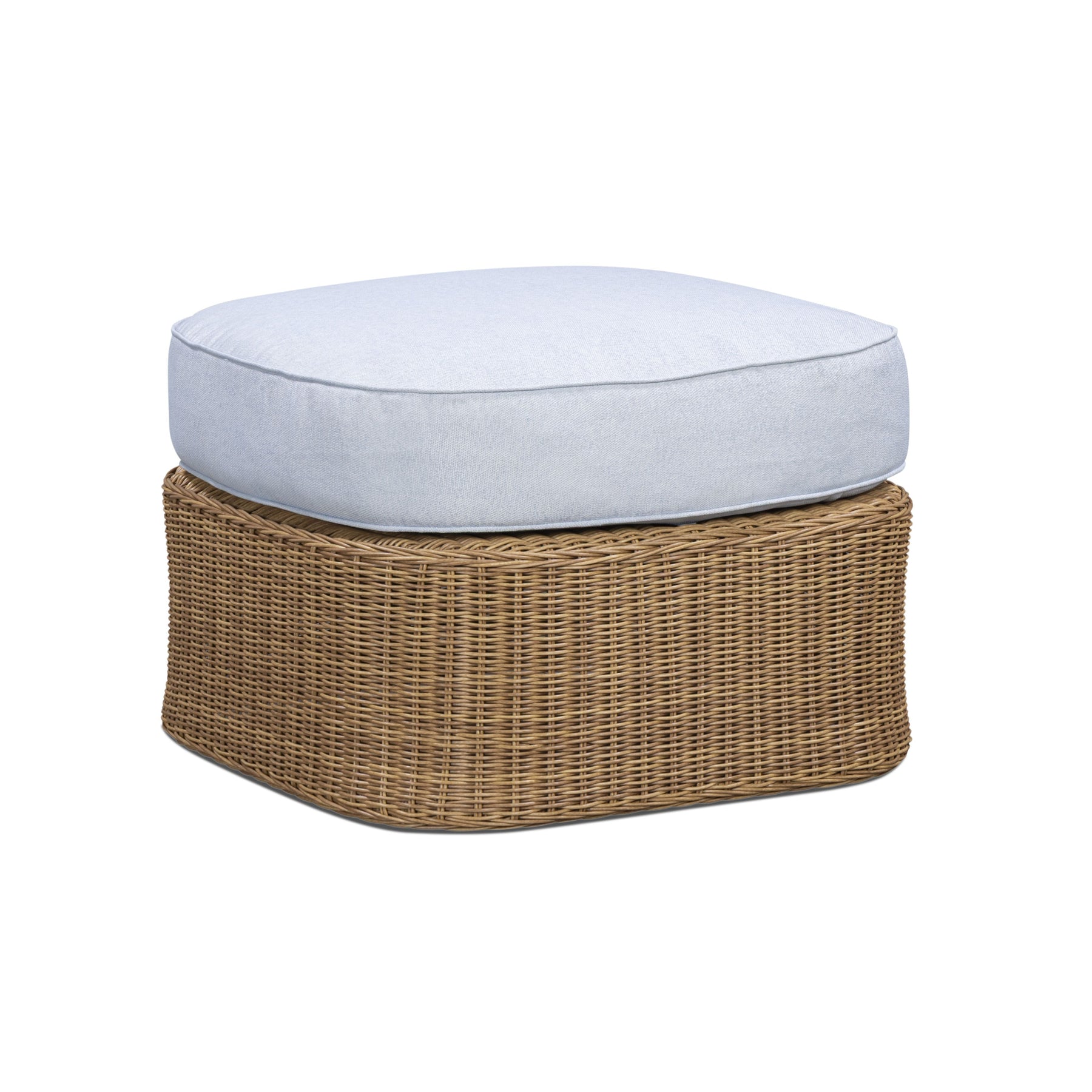 Axel Blue Boucle Outdoor Ottoman