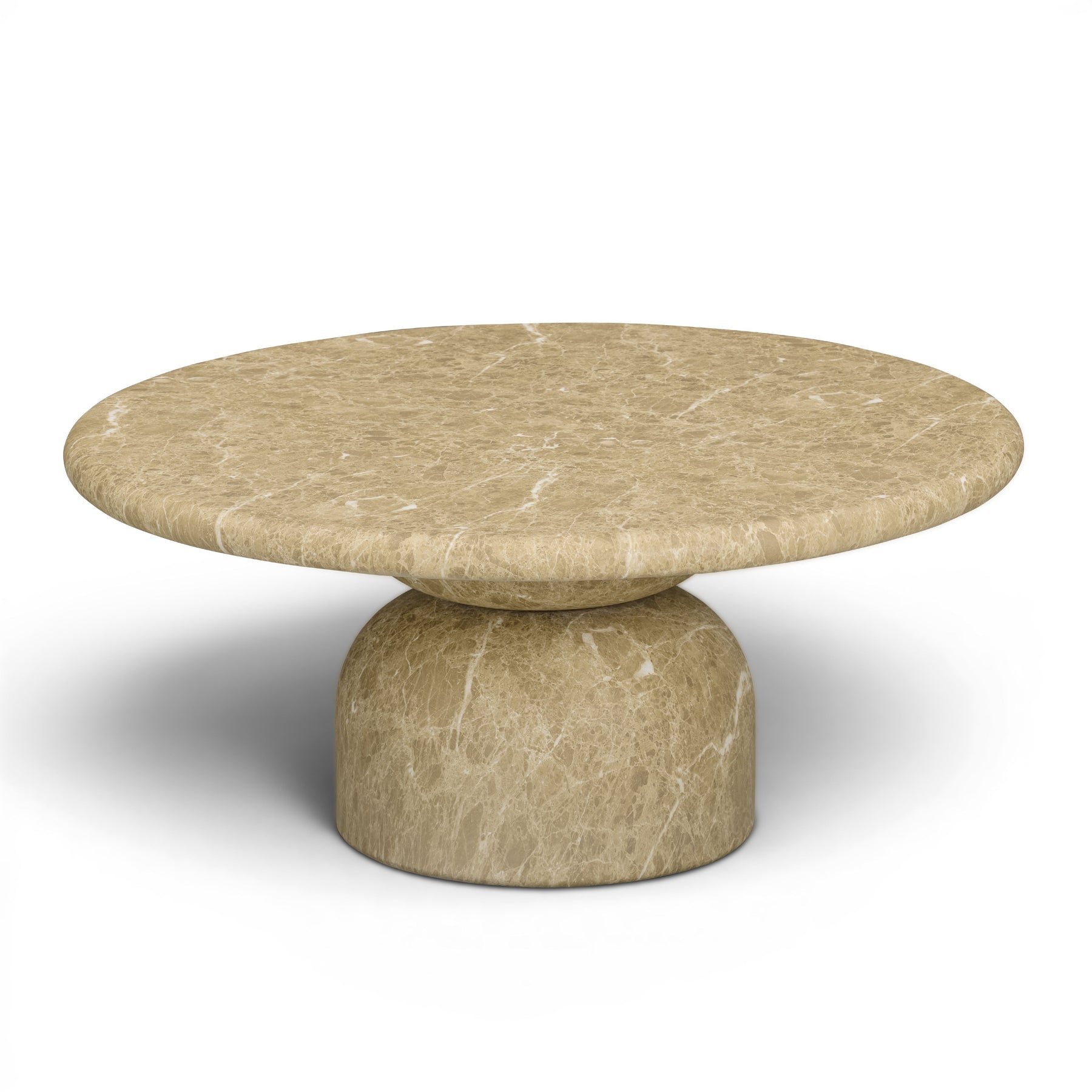 Cynthia 36" Light Emperador Faux Marble Indoor/Outdoor Coffee Table