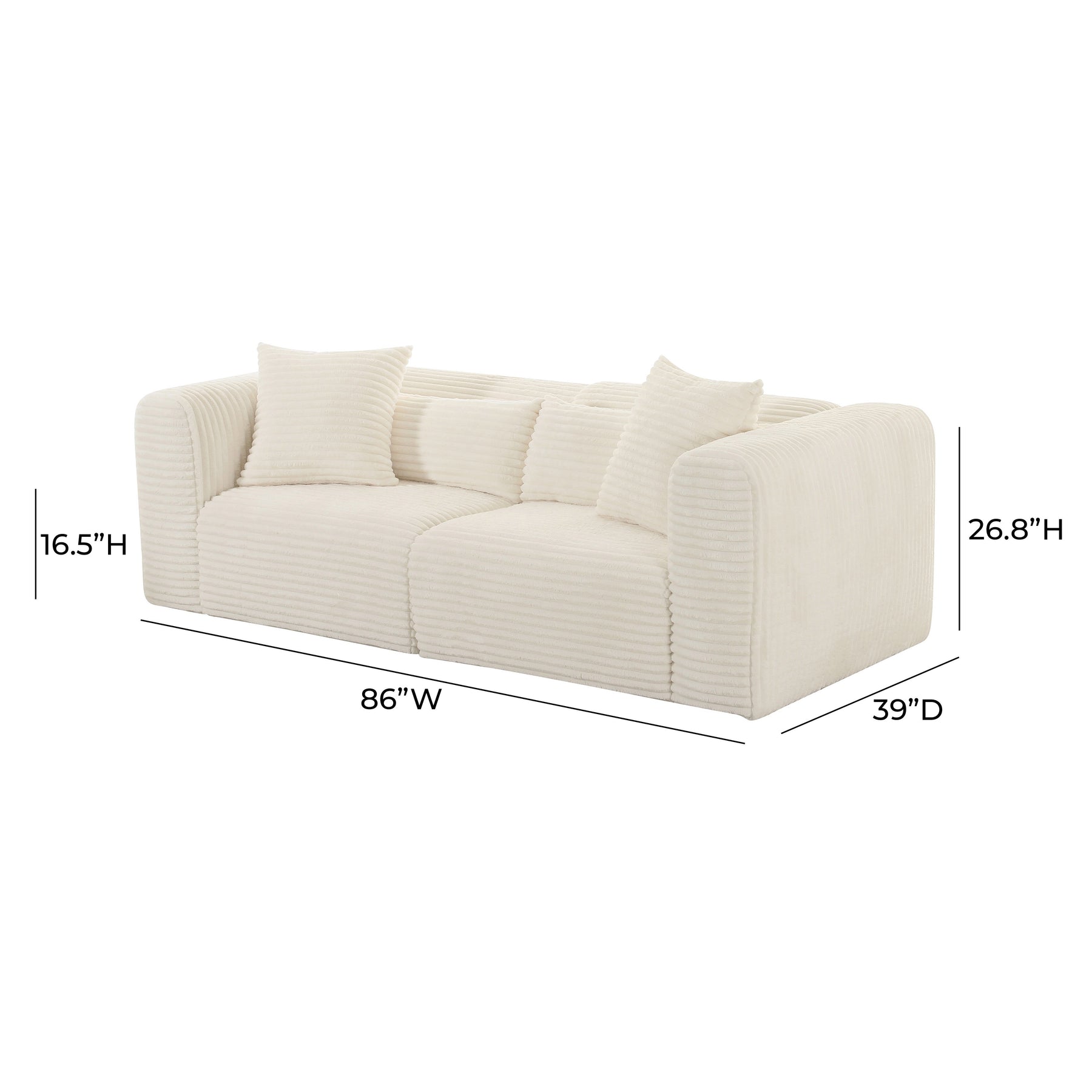 Tarra 86" Modular Loveseat