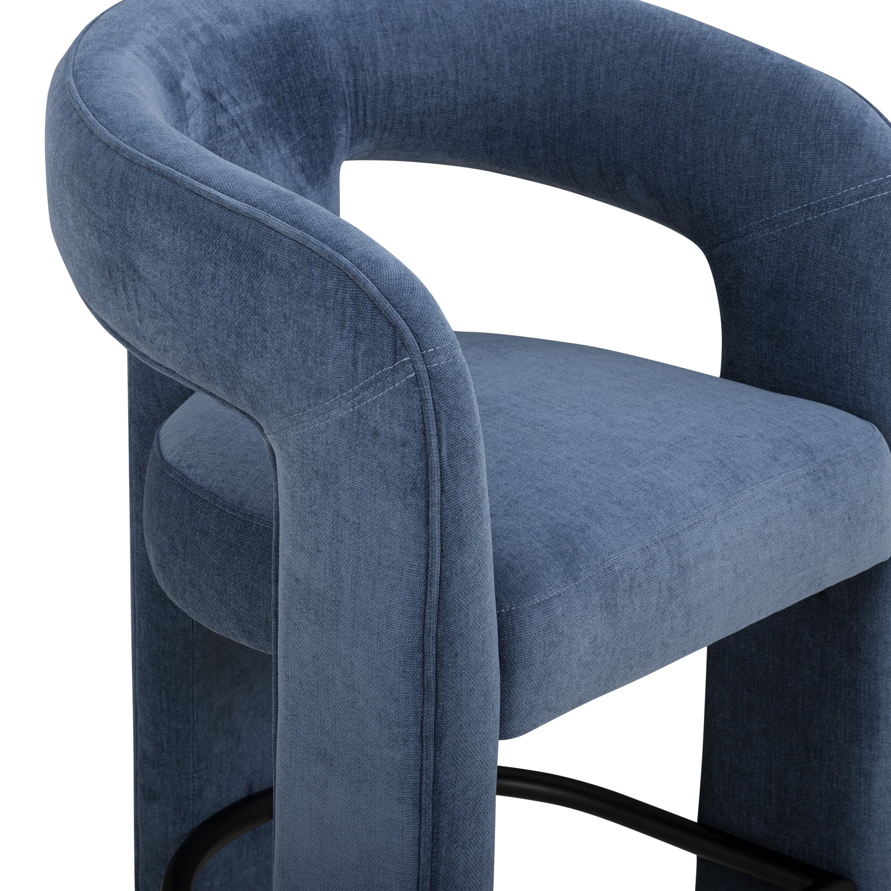Malone Denim Blue Performance Chenille Counter Stool