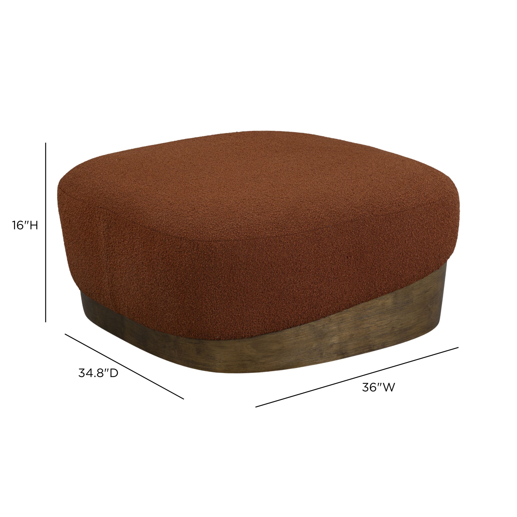Domina Autumn Red Boucle Ottoman