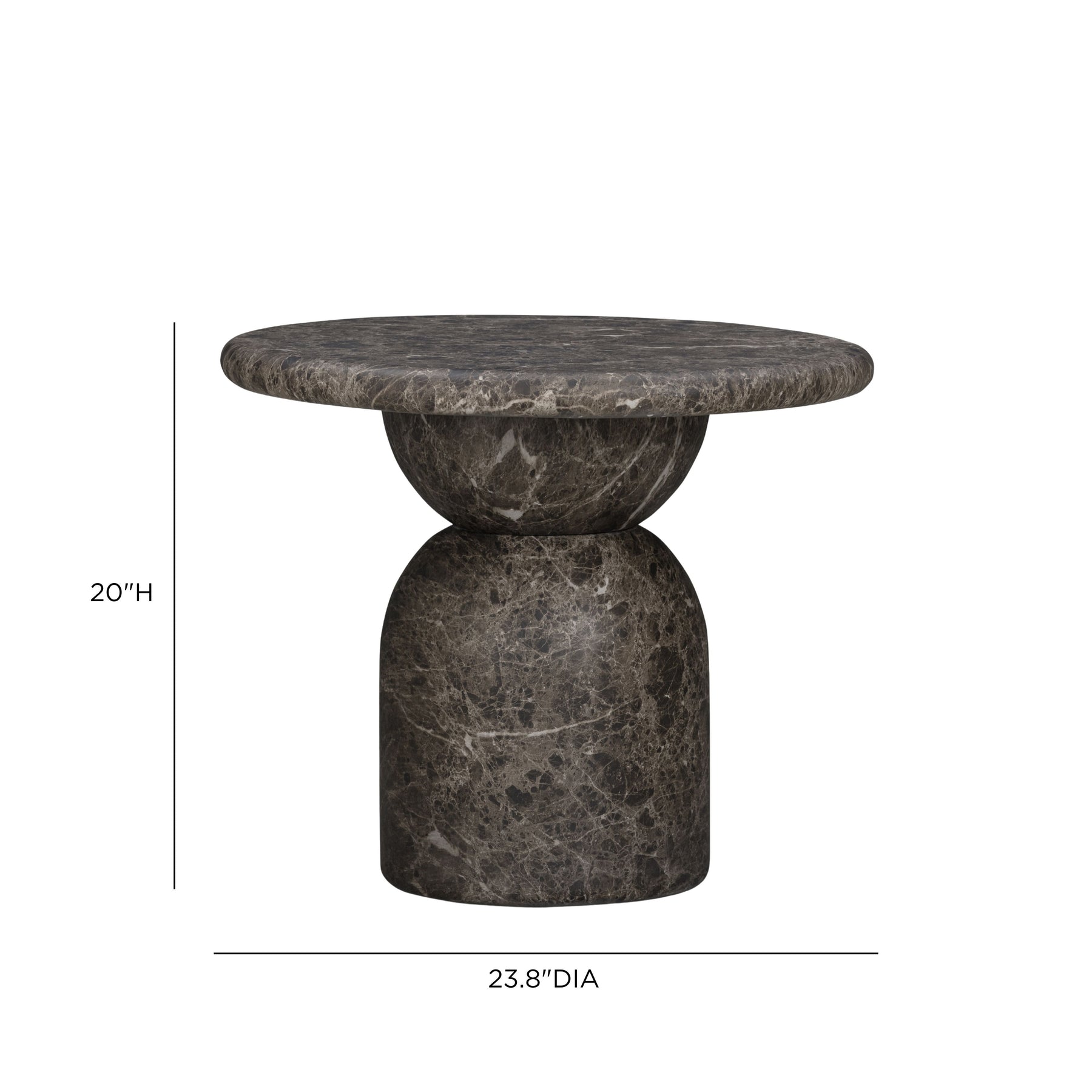 Cynthia Dark Emperador Faux Marble Indoor/Outdoor Side Table