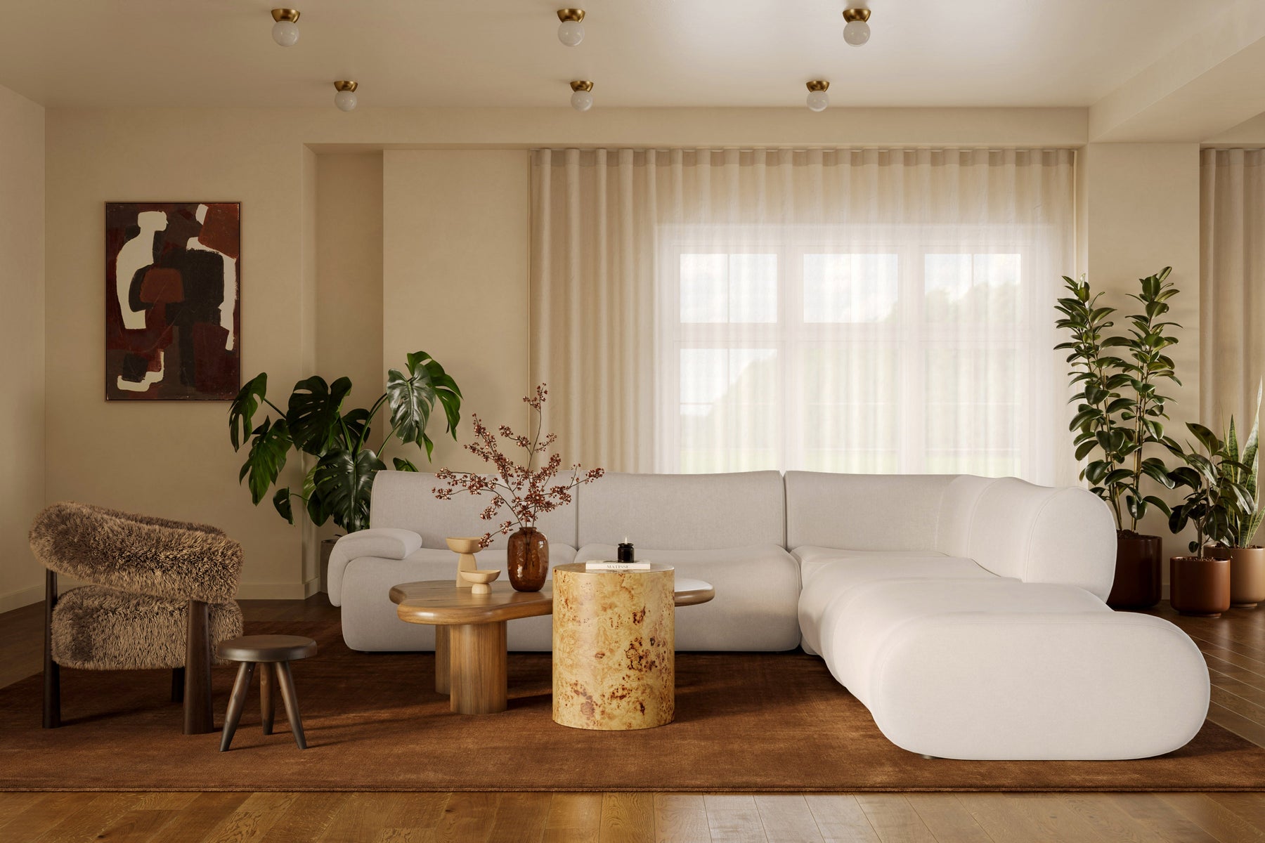 Zenith 5-Piece Contract-Grade Upcycled Fabric Modular Sectional