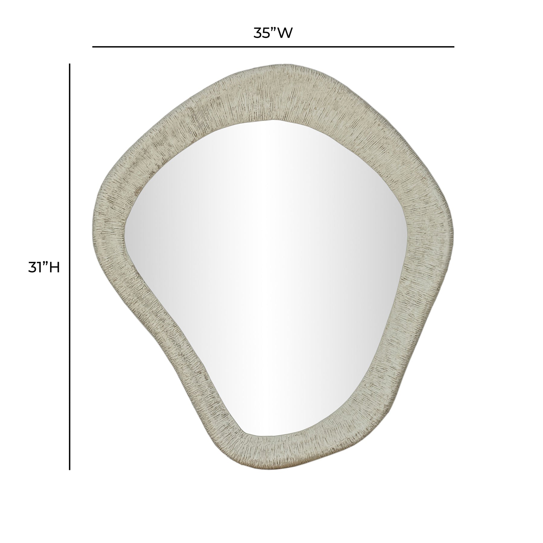 Orpheus 35"X31" Ribbed Faux Stone Wall Mirror