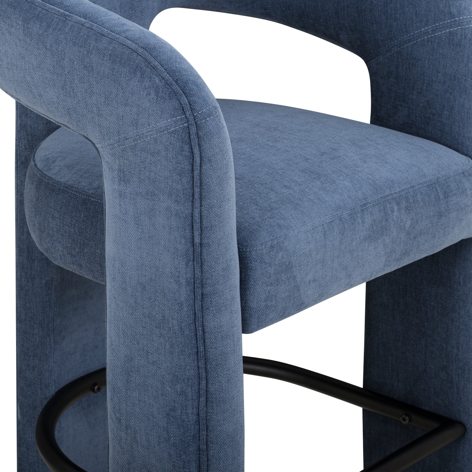 Malone Denim Blue Performance Chenille Bar Stool