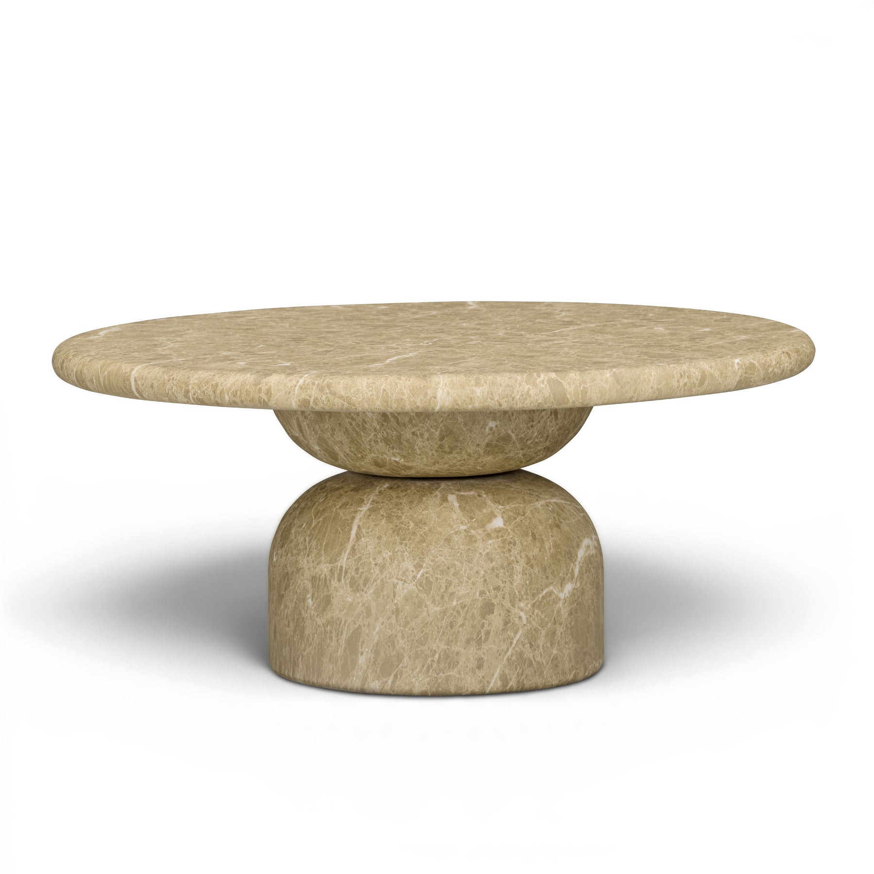 Cynthia 36" Light Emperador Faux Marble Indoor/Outdoor Coffee Table