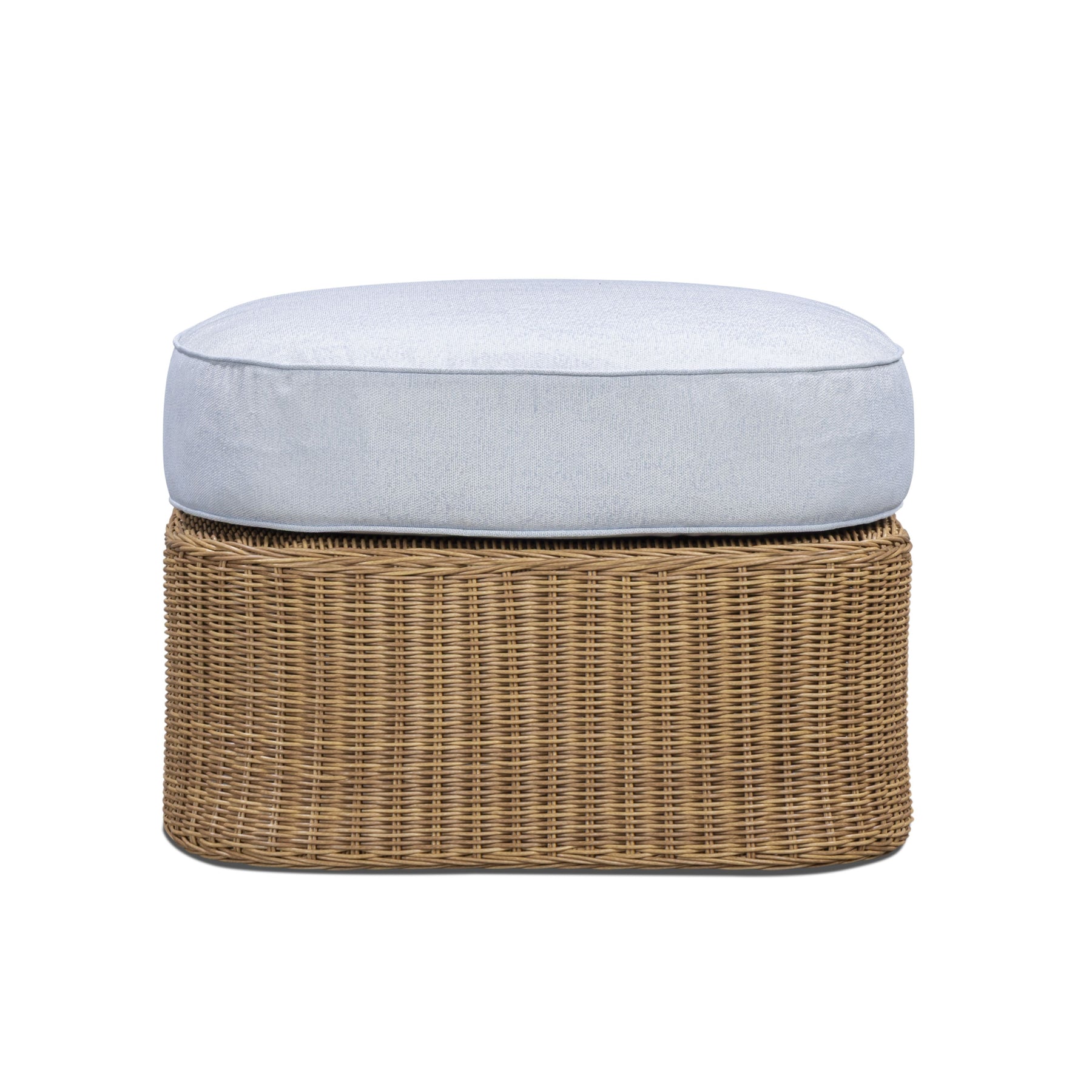Axel Blue Boucle Outdoor Ottoman