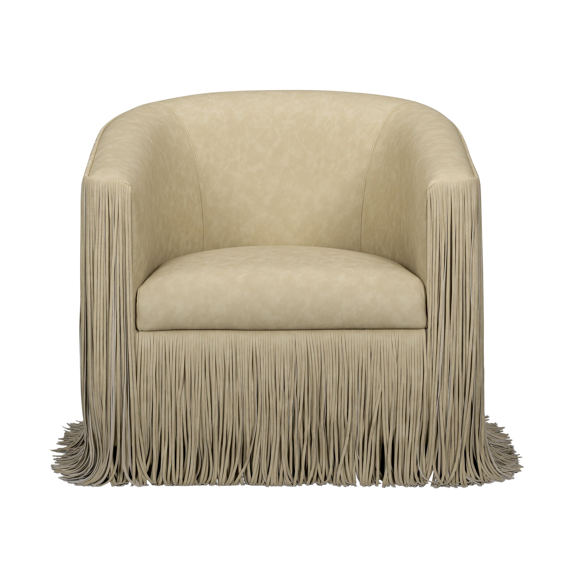 Shag Me Performance Vegan Leather Swivel Accent Chair
