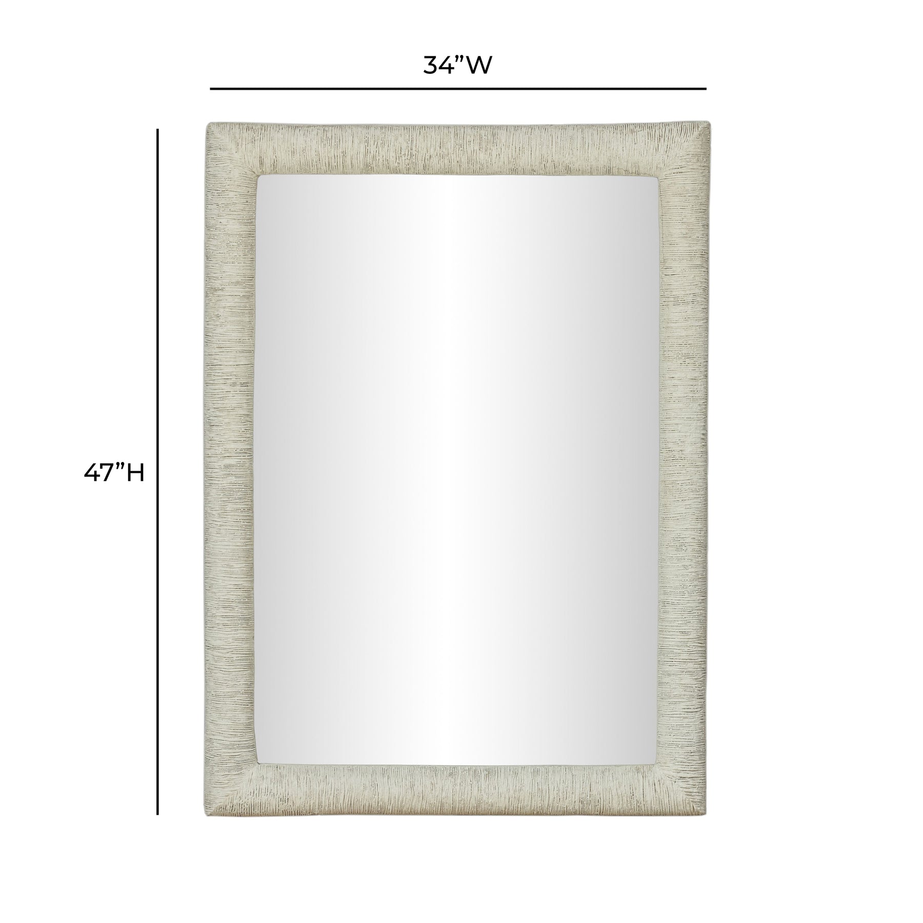 Orpheus 34"X47" Ribbed Faux Stone Rectangular Wall Mirror