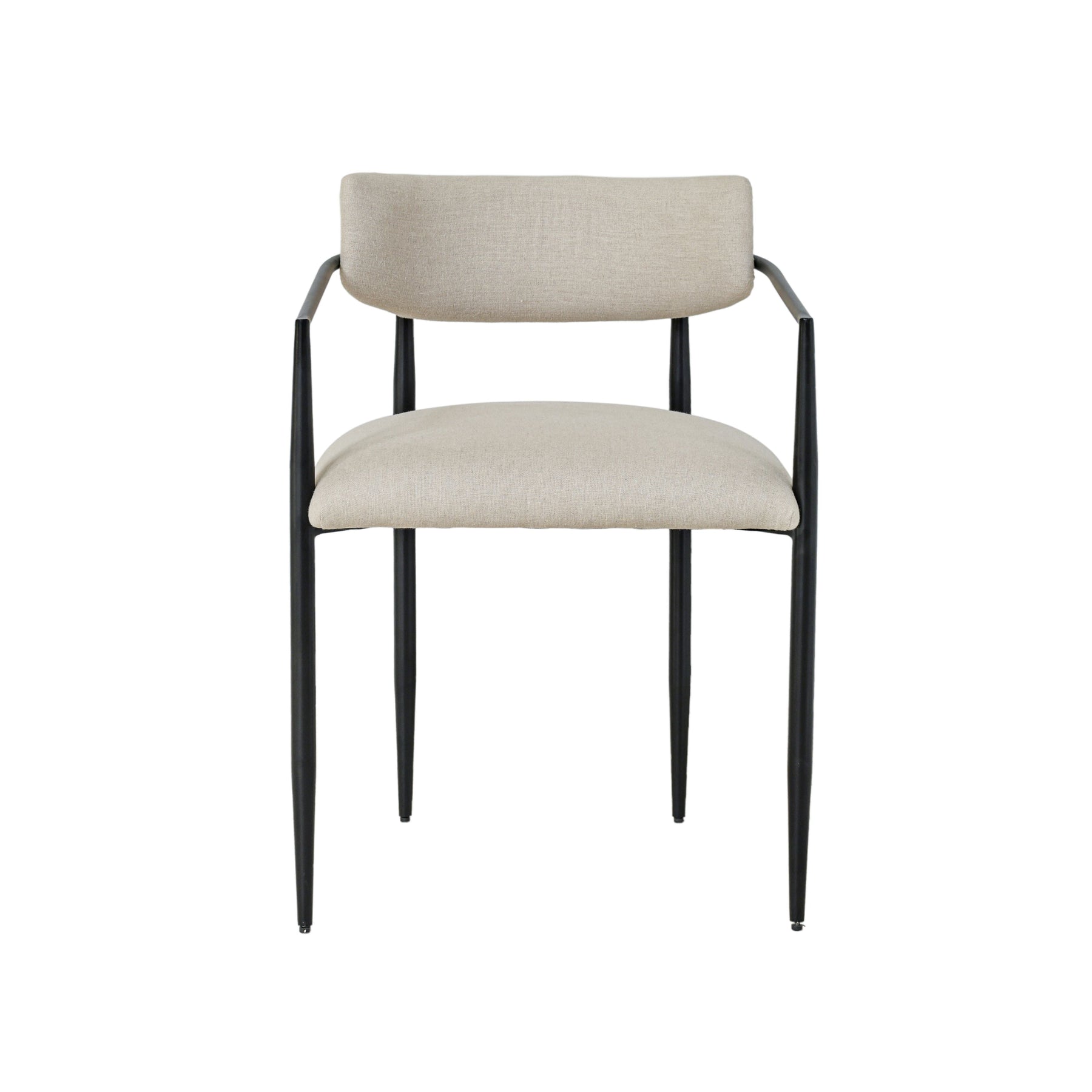 Forte Cream Linen Forged Iron Dining Chair