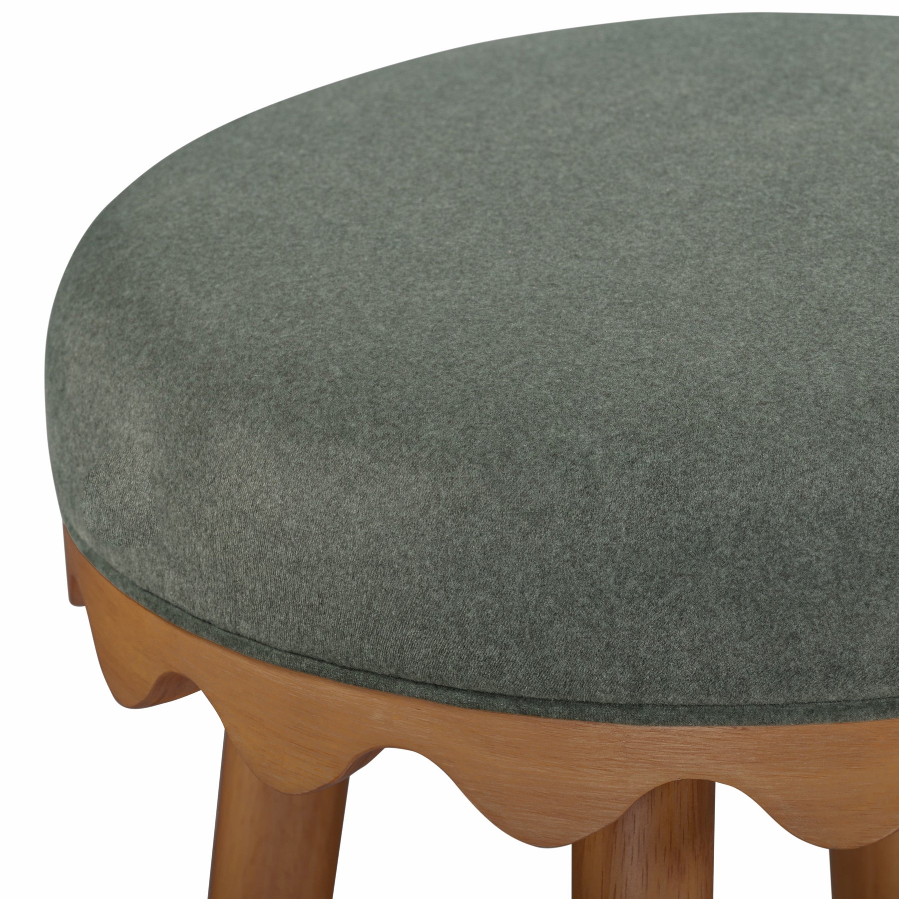Oodle Green Performance Vegan Mohair Light Walnut Counter Stool