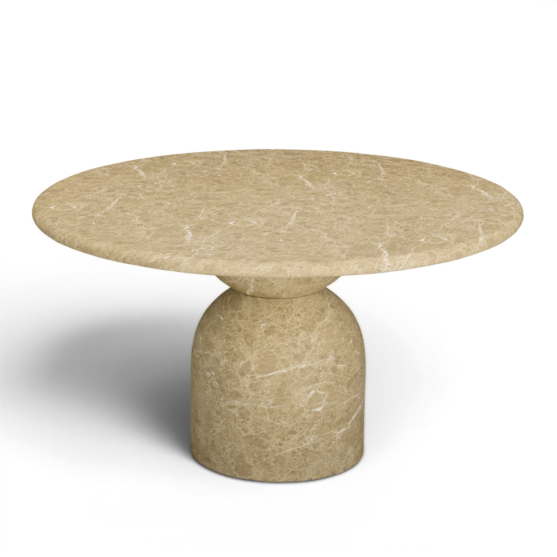 Cynthia 54" Light Emperador Faux Marble Indoor/Outdoor Dining Table