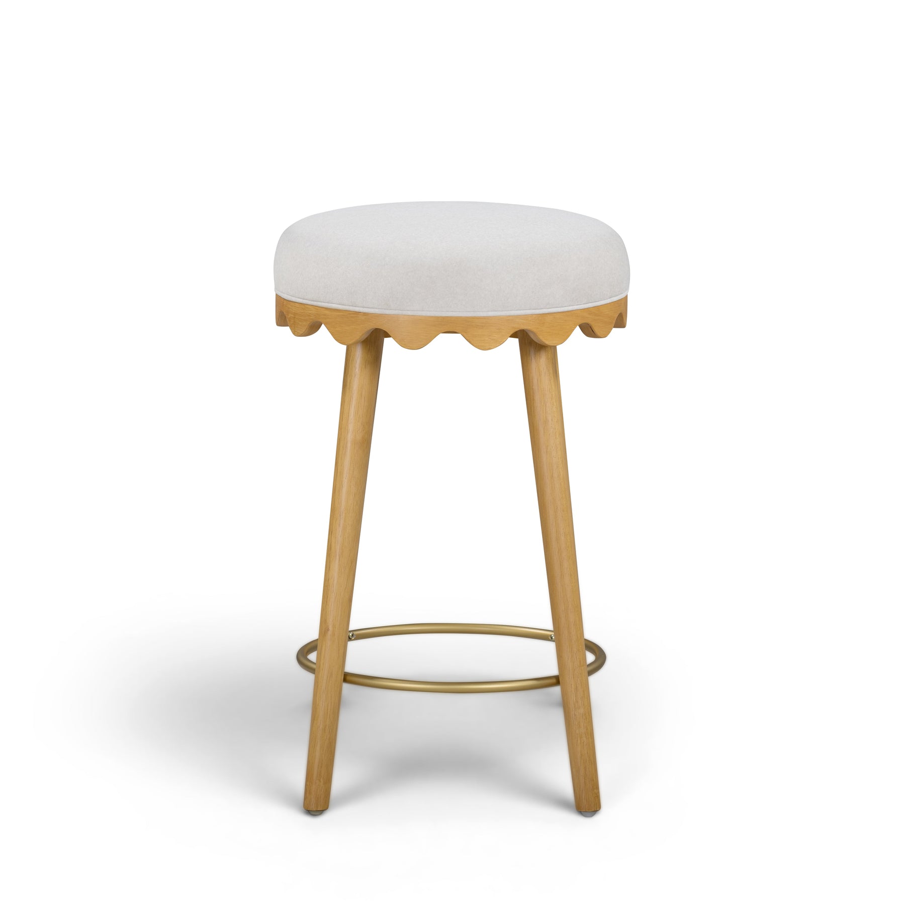 Oodle Cream Performance Vegan Mohair Natural Counter Stool