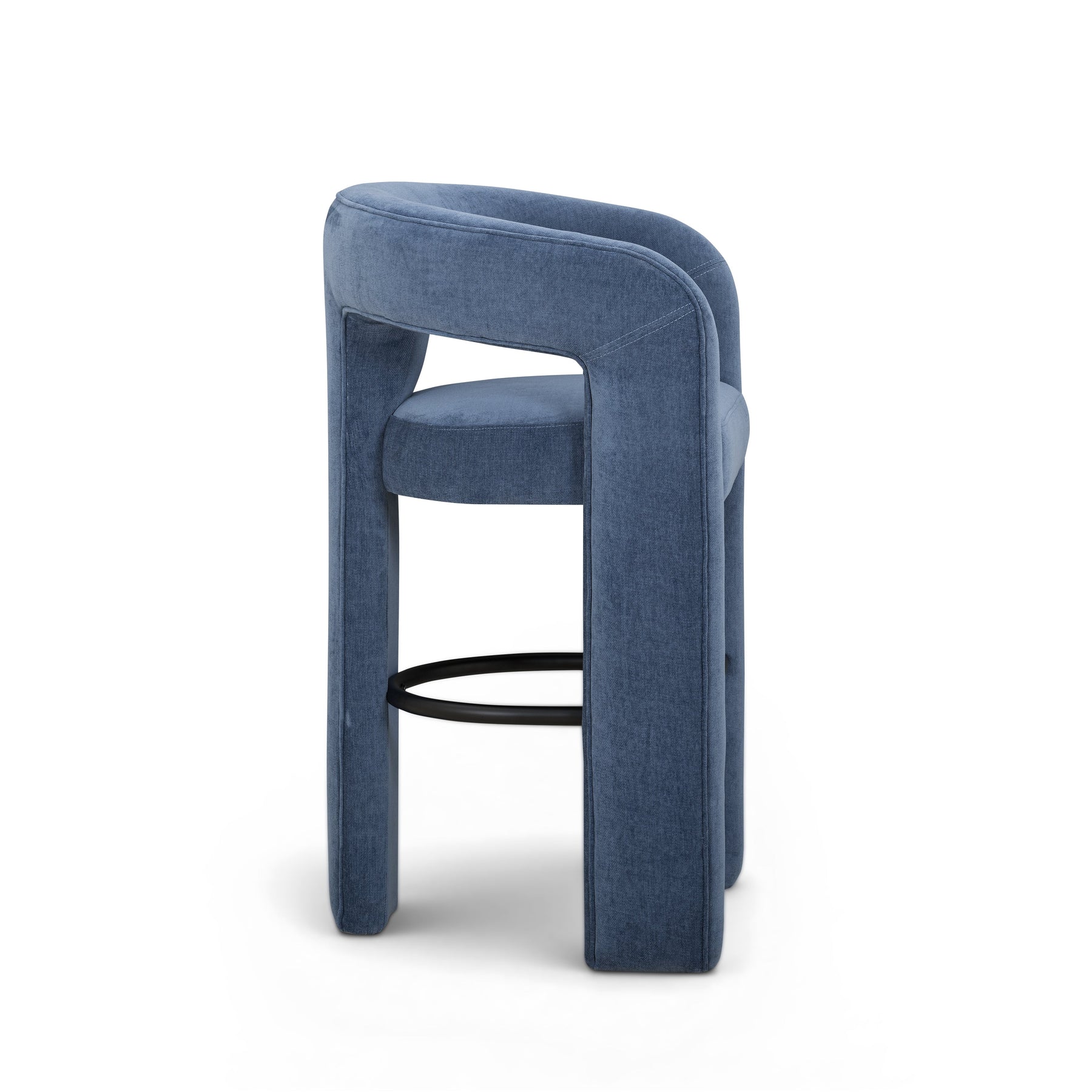 Malone Denim Blue Performance Chenille Bar Stool
