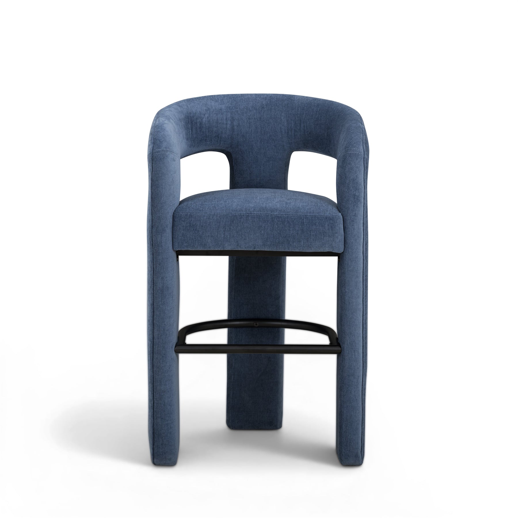 Malone Denim Blue Performance Chenille Bar Stool