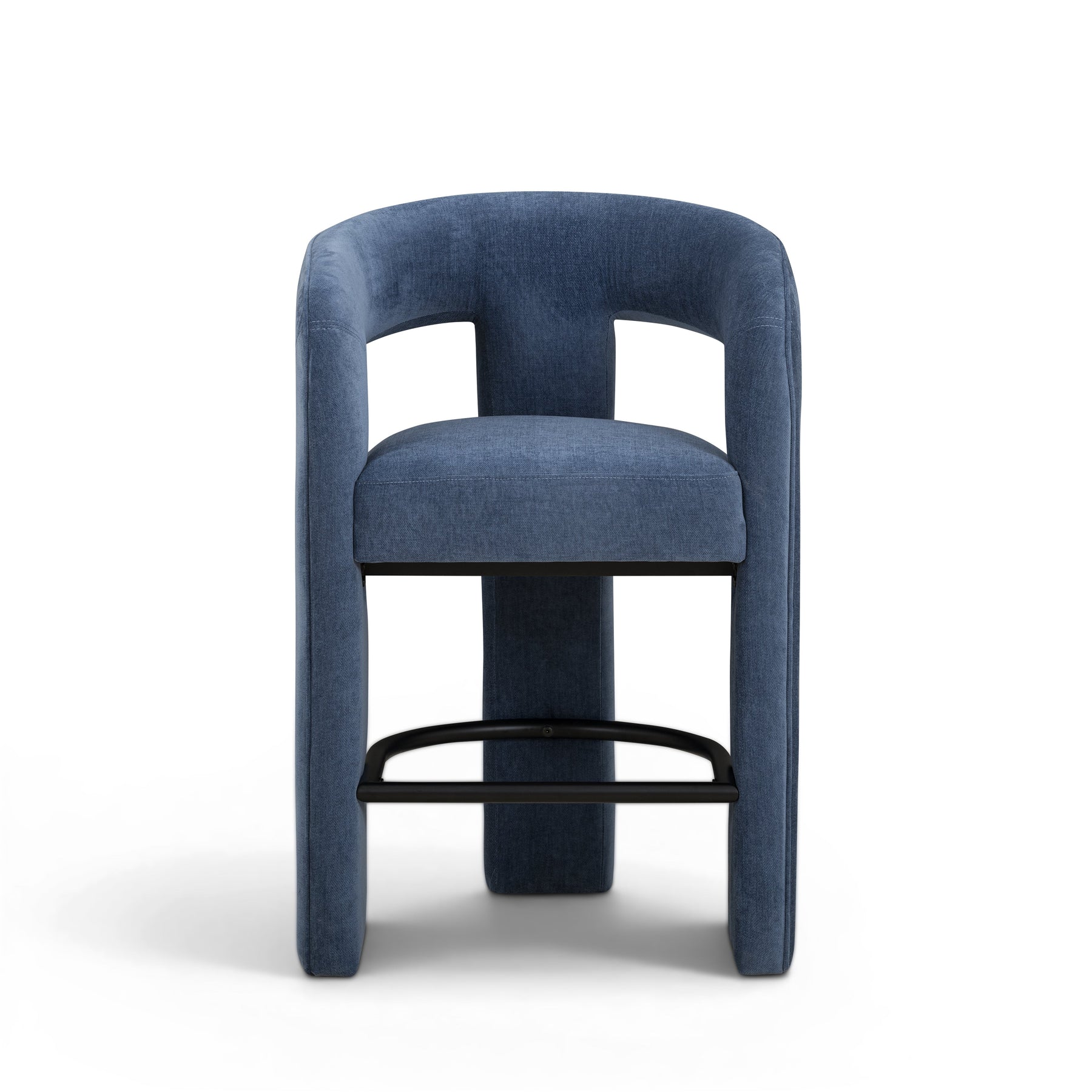 Malone Denim Blue Performance Chenille Counter Stool