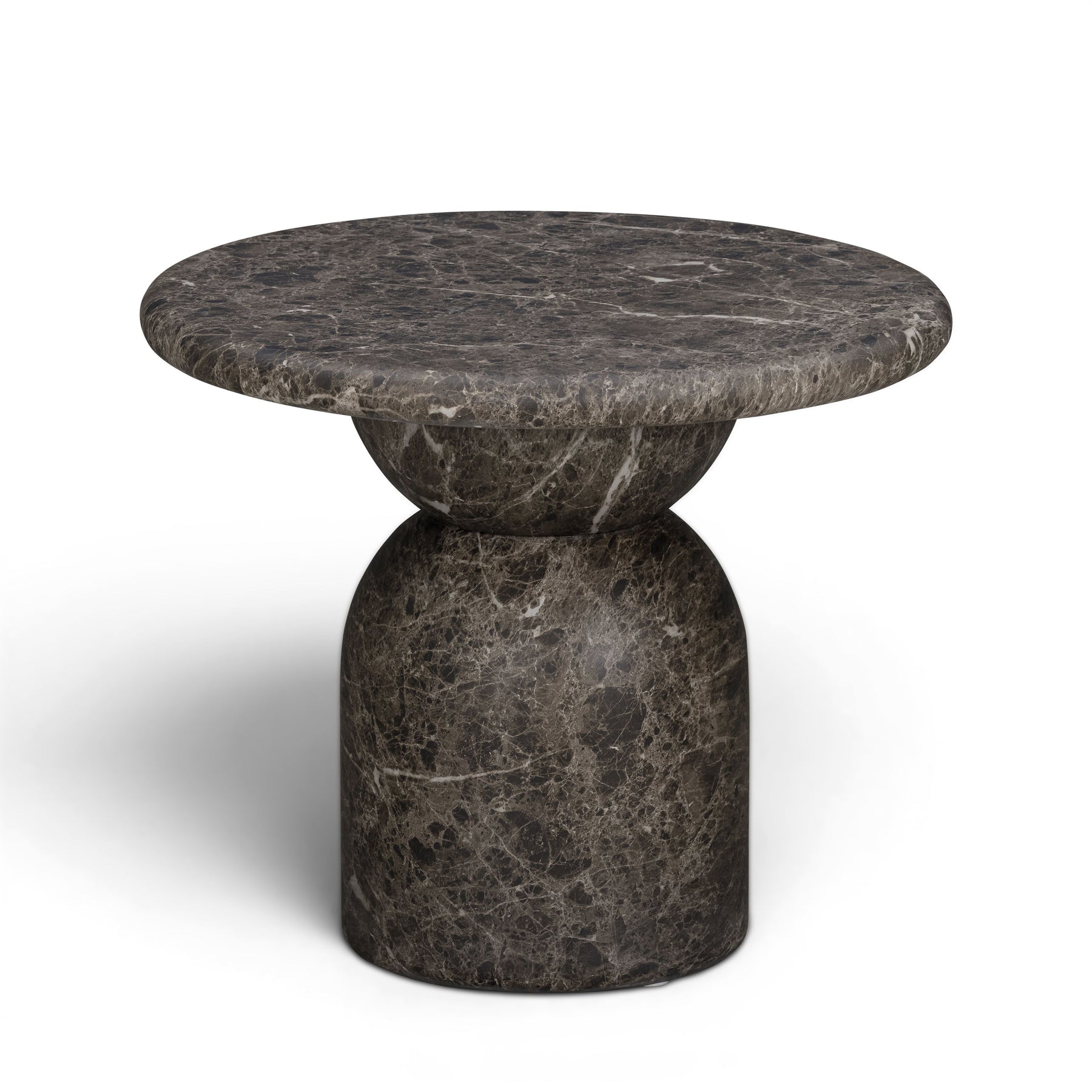 Cynthia Dark Emperador Faux Marble Indoor/Outdoor Side Table