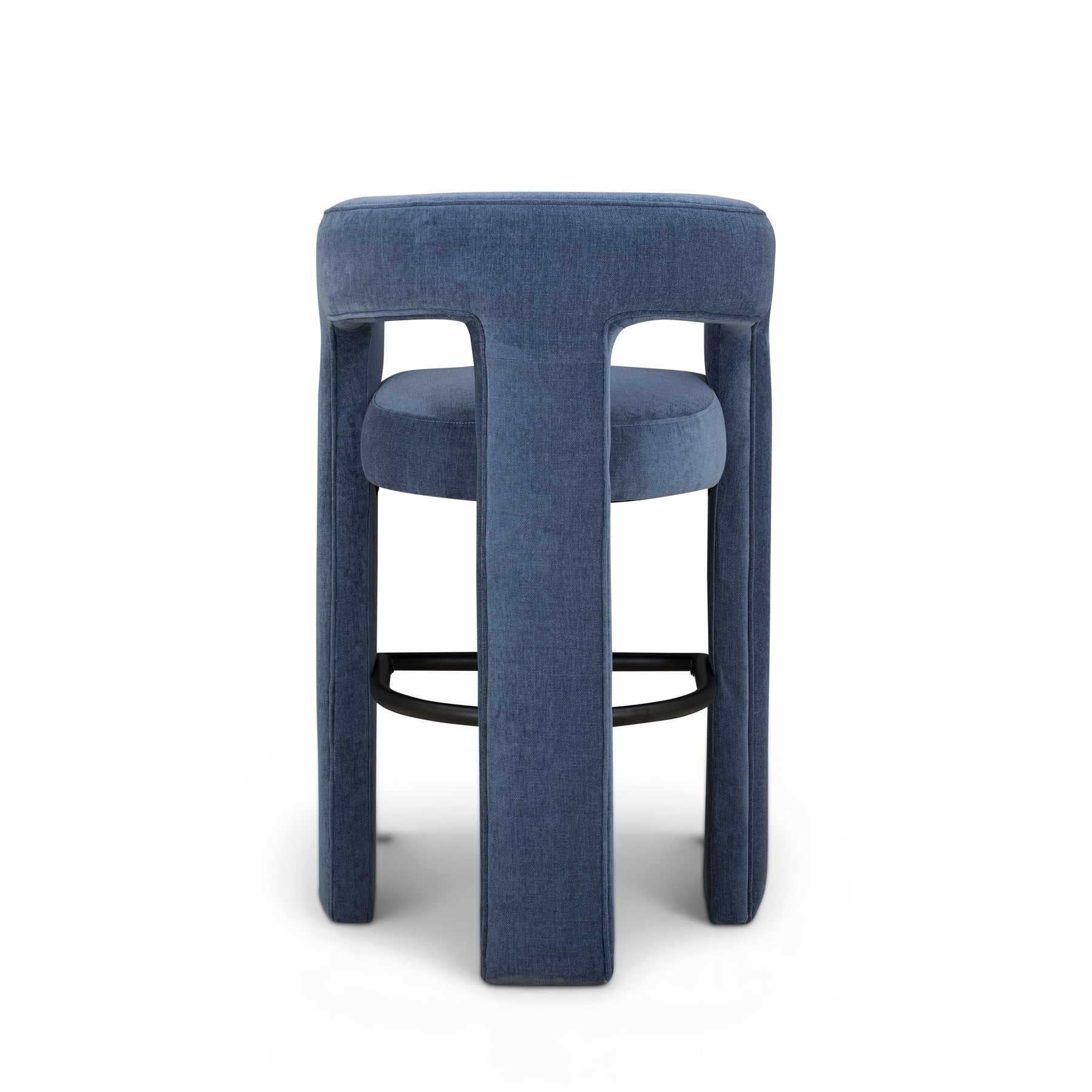 Malone Denim Blue Performance Chenille Bar Stool