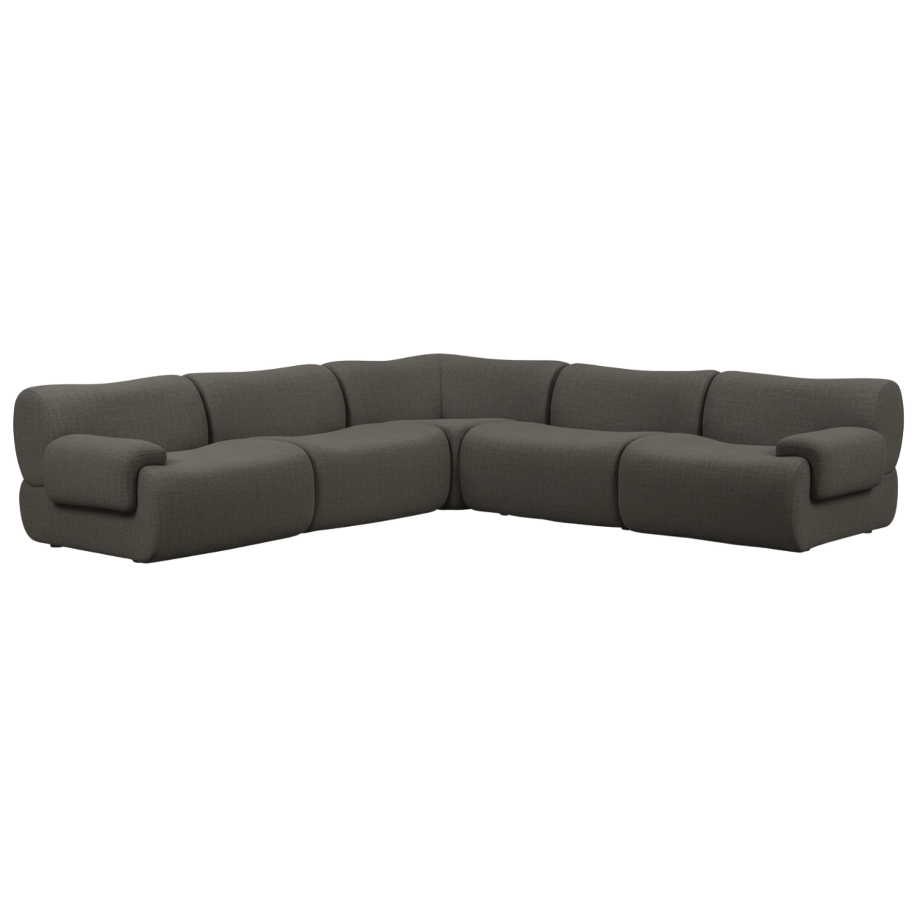 Zenith 5-Piece Contract-Grade Upcycled Fabric Modular L-Sectional