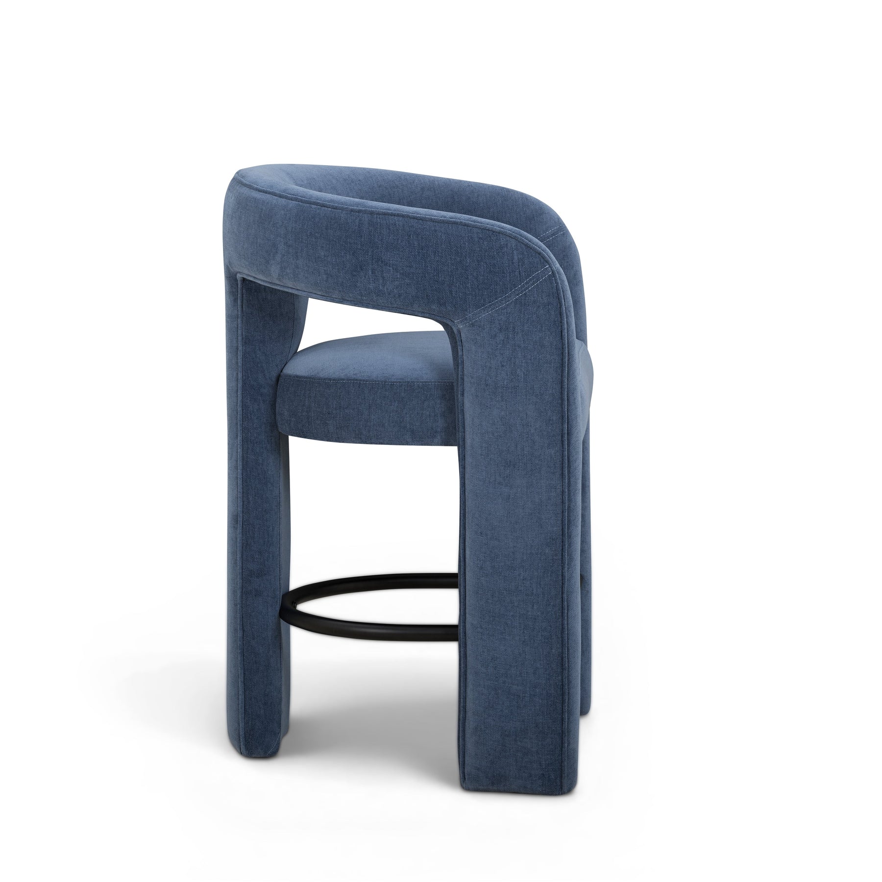 Malone Denim Blue Performance Chenille Counter Stool