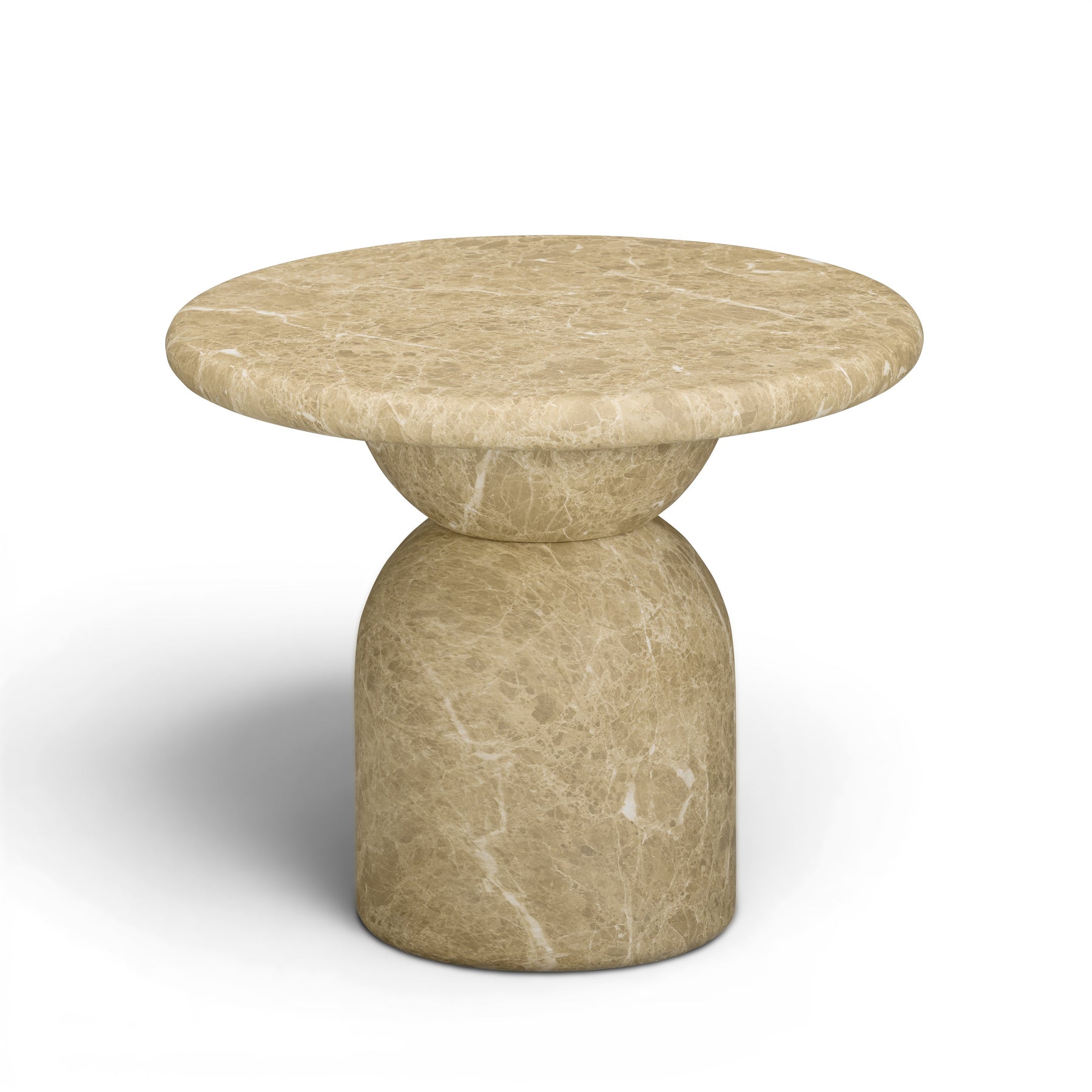 Cynthia Light Emperador Faux Marble Indoor/Outdoor Side Table