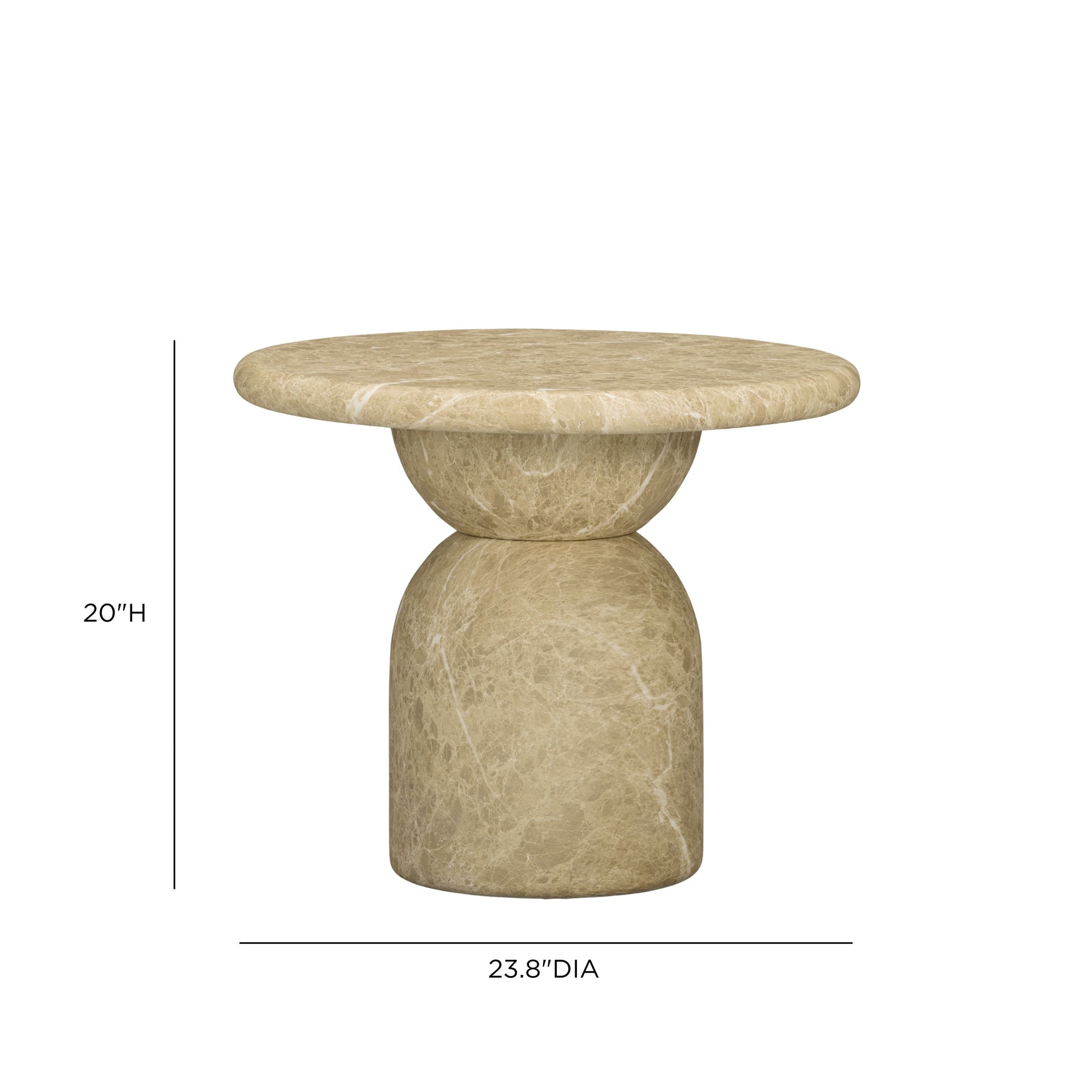 Cynthia Light Emperador Faux Marble Indoor/Outdoor Side Table