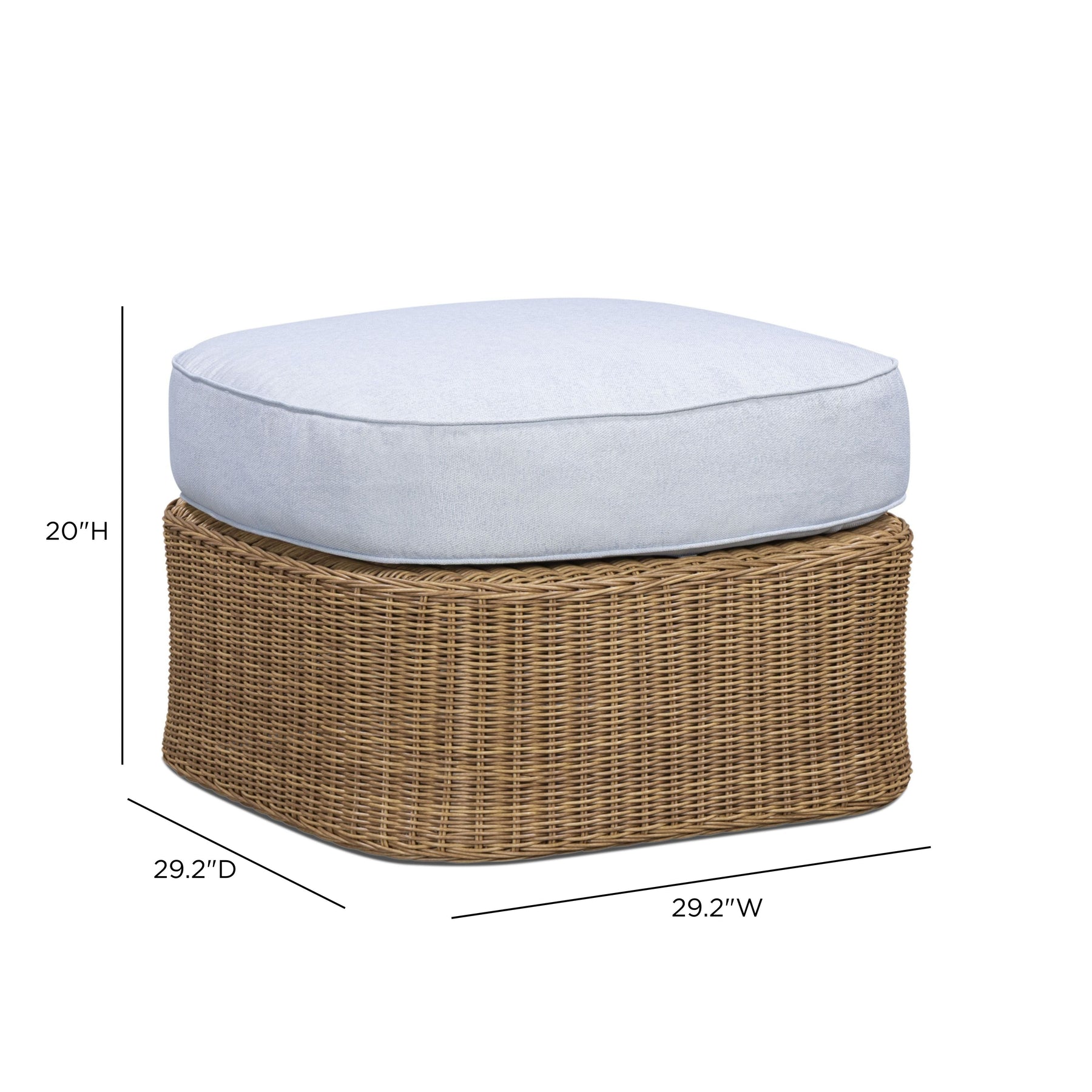 Axel Blue Boucle Outdoor Ottoman