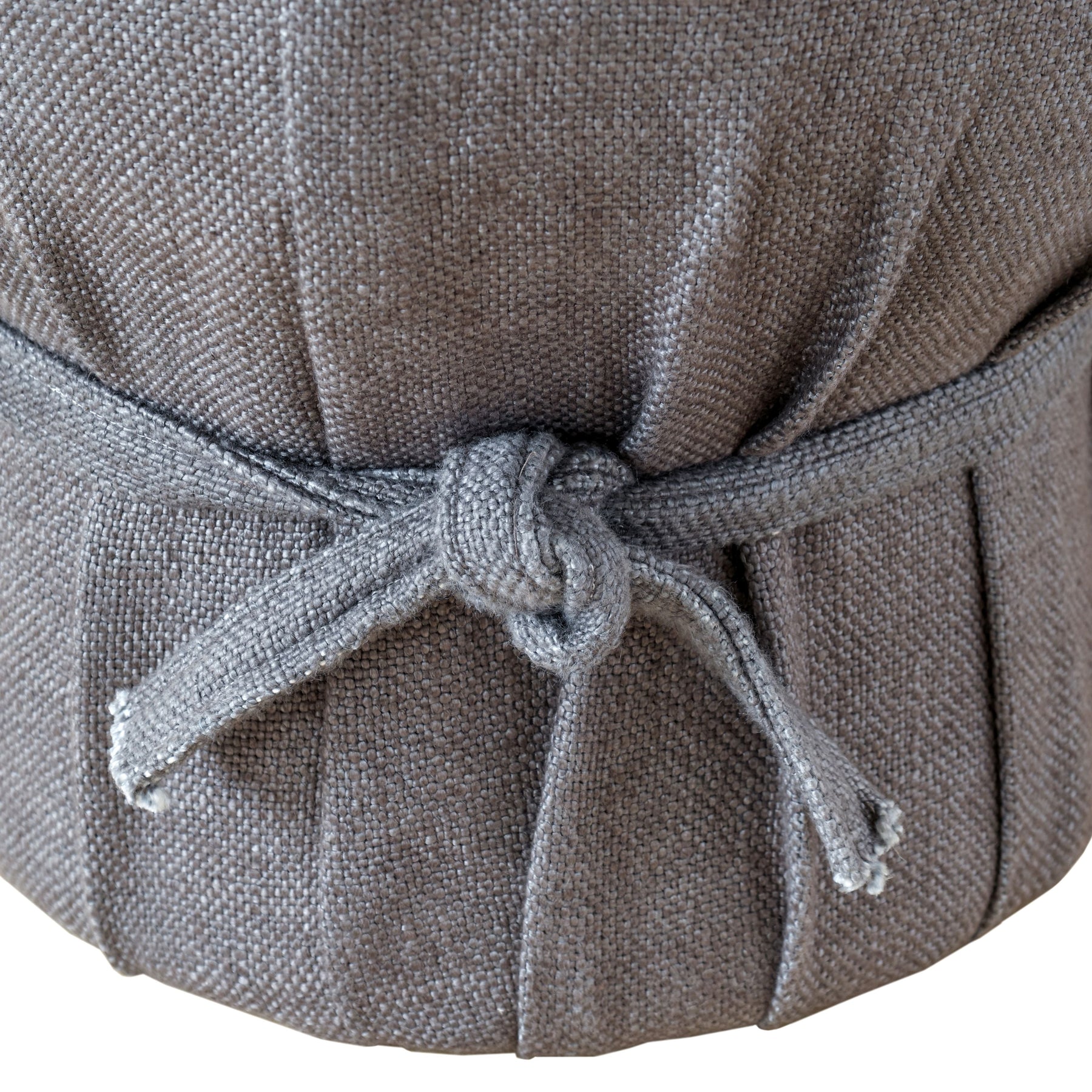 Elsie Grey Linen Upholstered Pouf