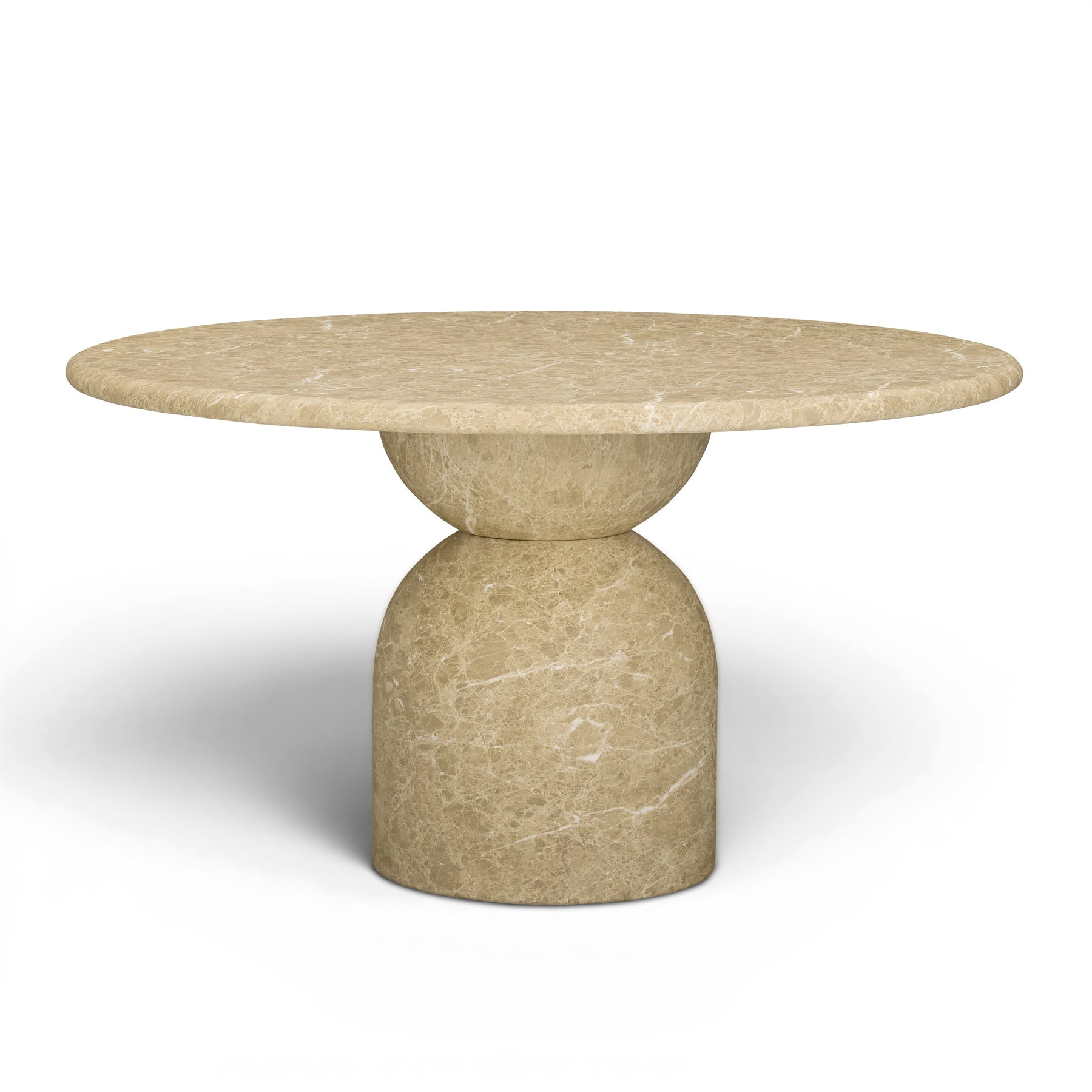 Cynthia 54" Light Emperador Faux Marble Indoor/Outdoor Dining Table