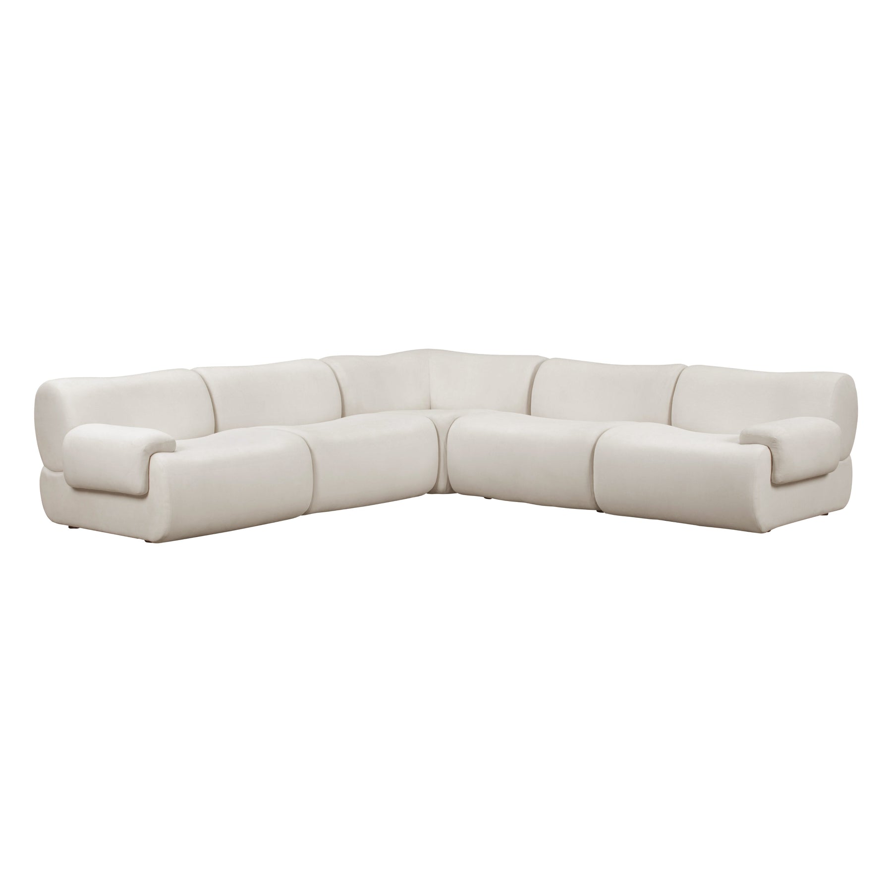 Zenith 5-Piece Contract-Grade Upcycled Fabric Modular L-Sectional