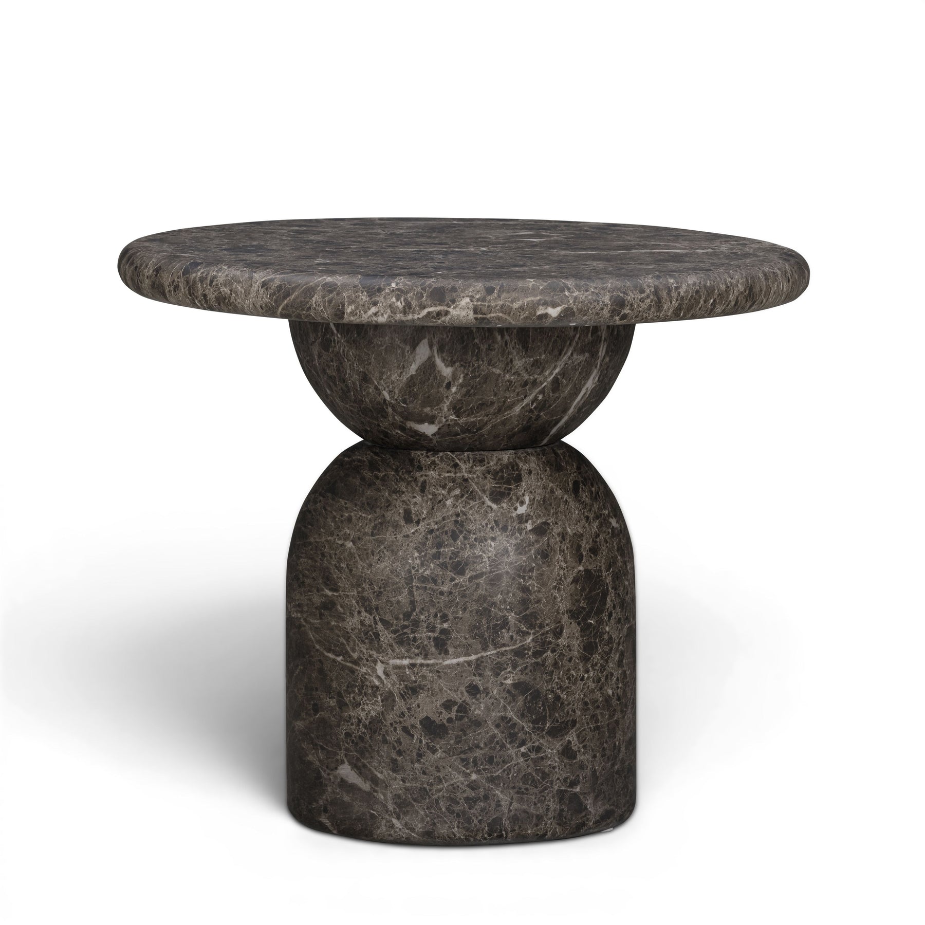 Cynthia Dark Emperador Faux Marble Indoor/Outdoor Side Table