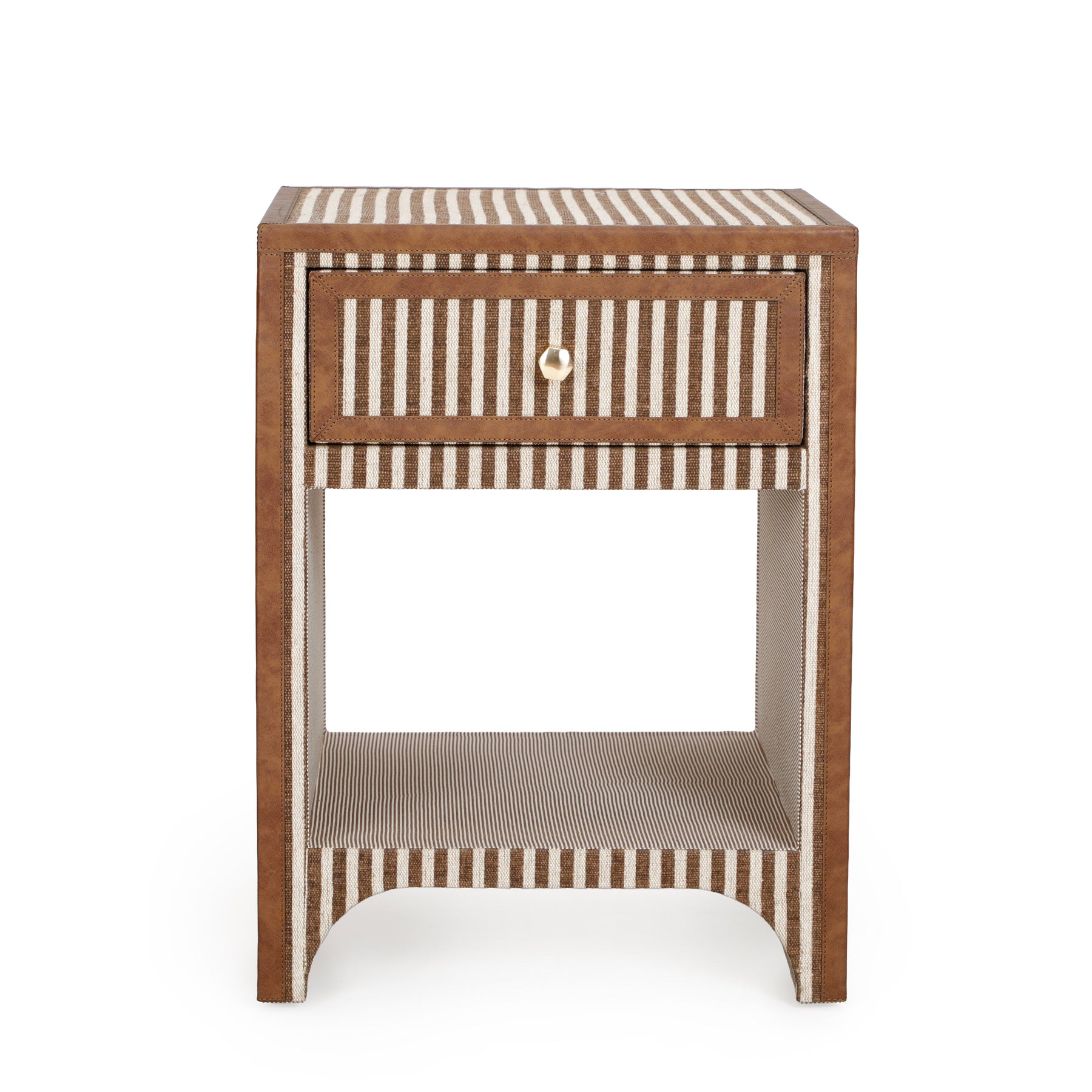 Kora 18" Cotton Jute 1-Drawer Contract-Grade Nightstand