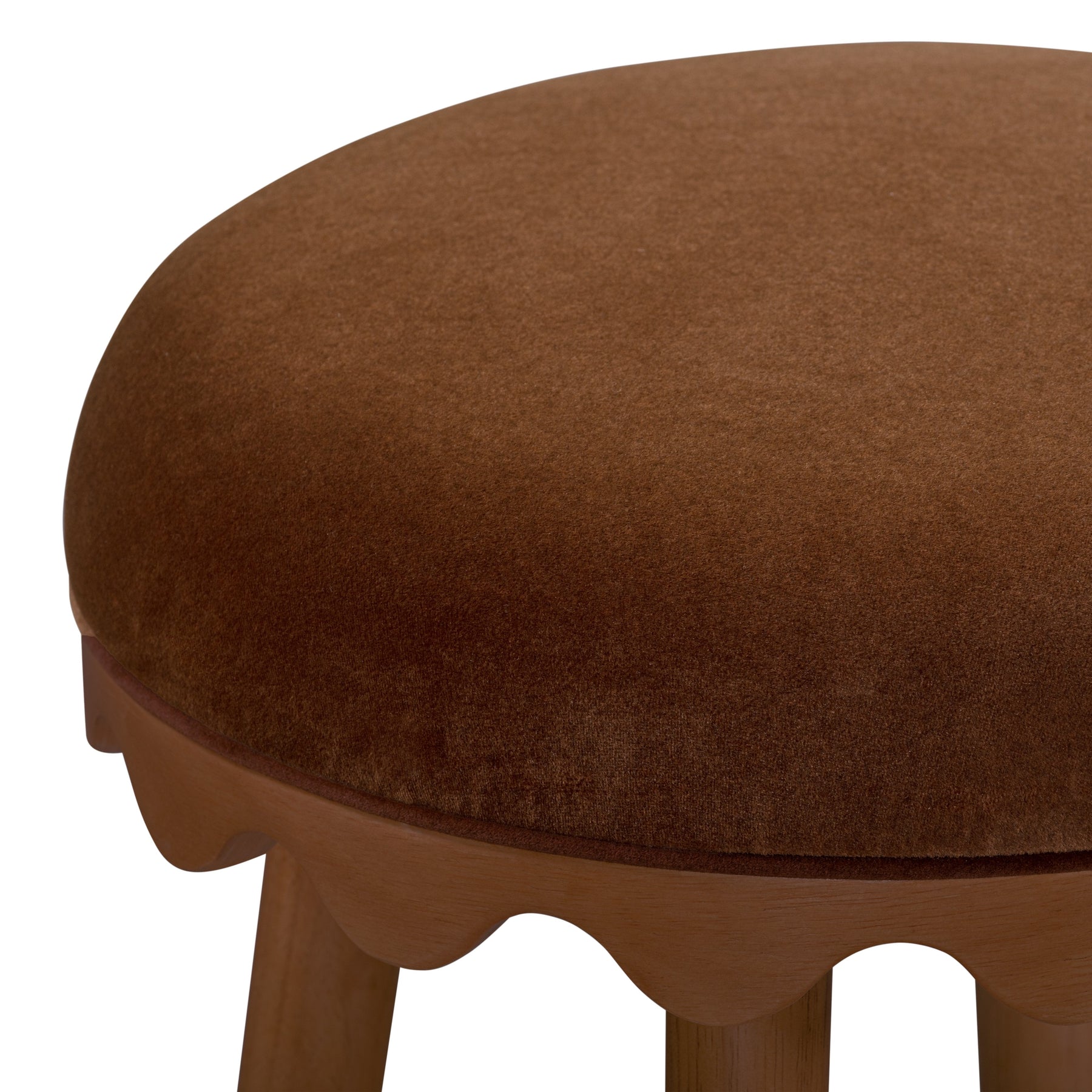 Oodle Bronze Performance Vegan Mohair Light Walnut Counter Stool