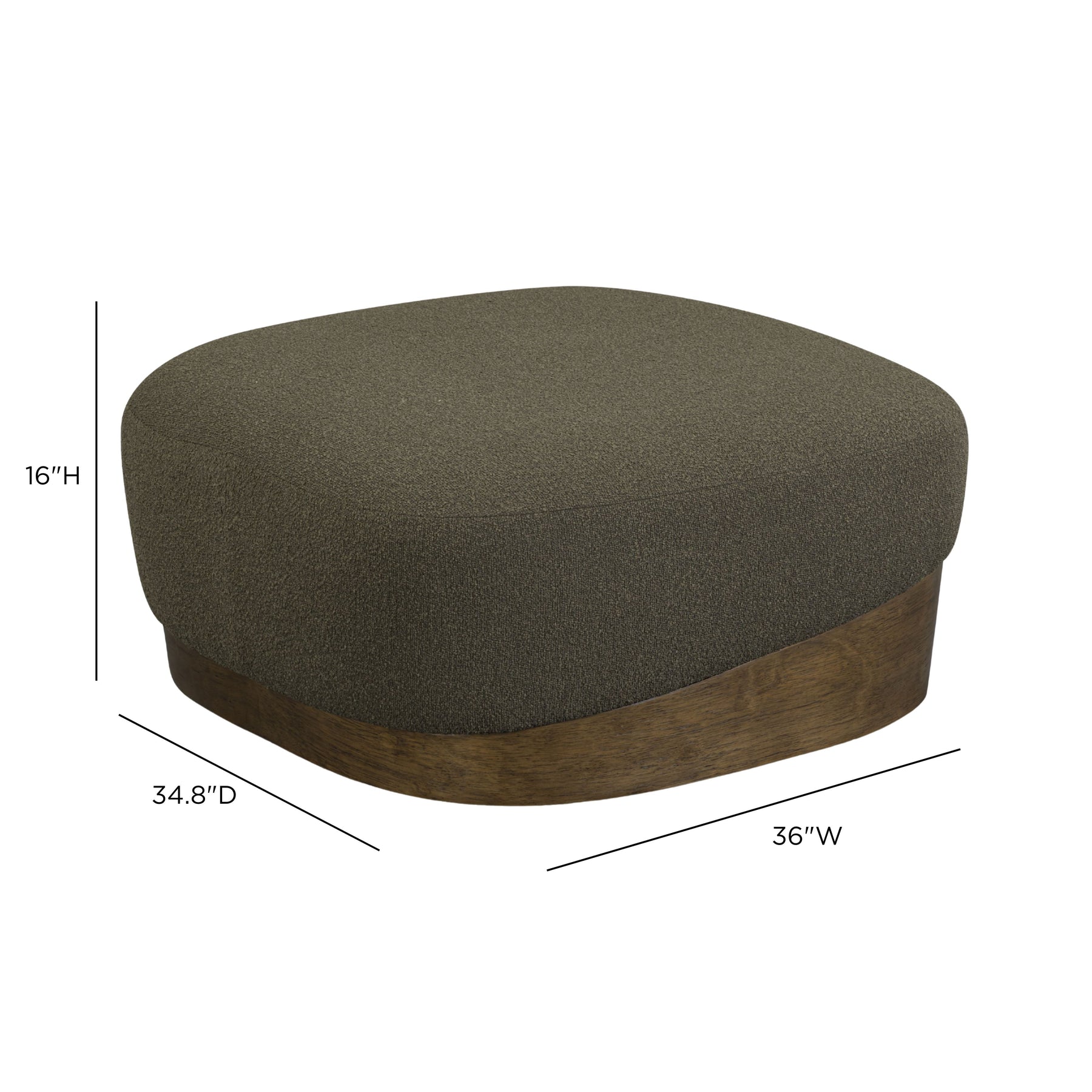 Domina Kale Green Boucle Ottoman
