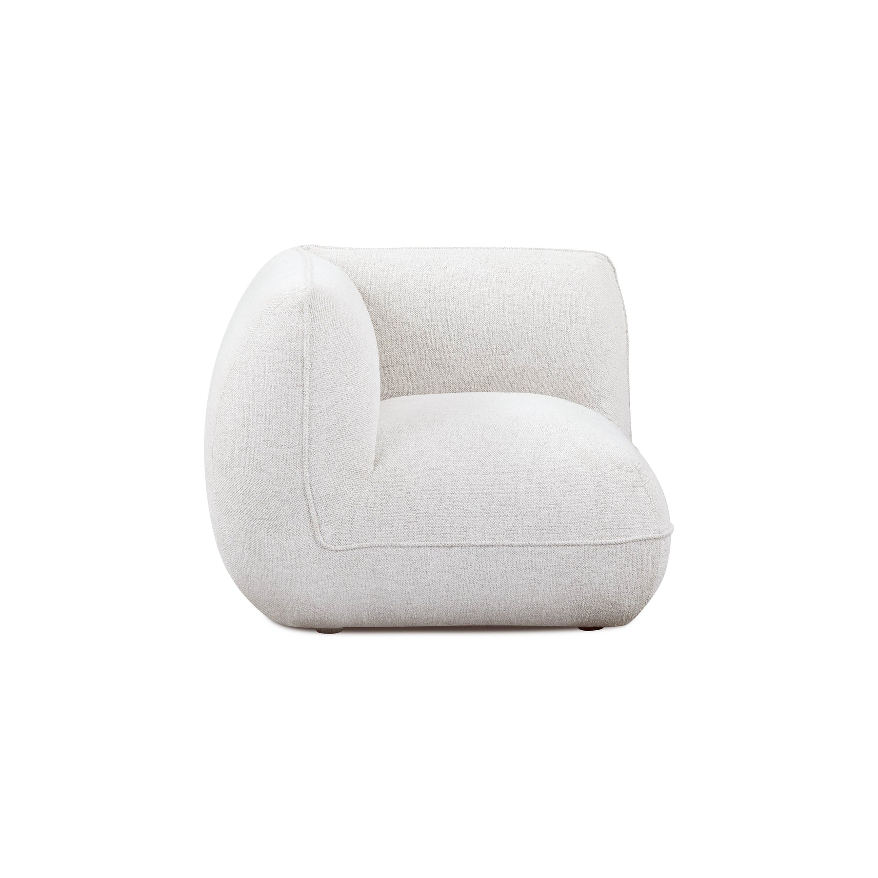 Arezza Stone White Contract-Grade Basketweave Chenille Corner Chair