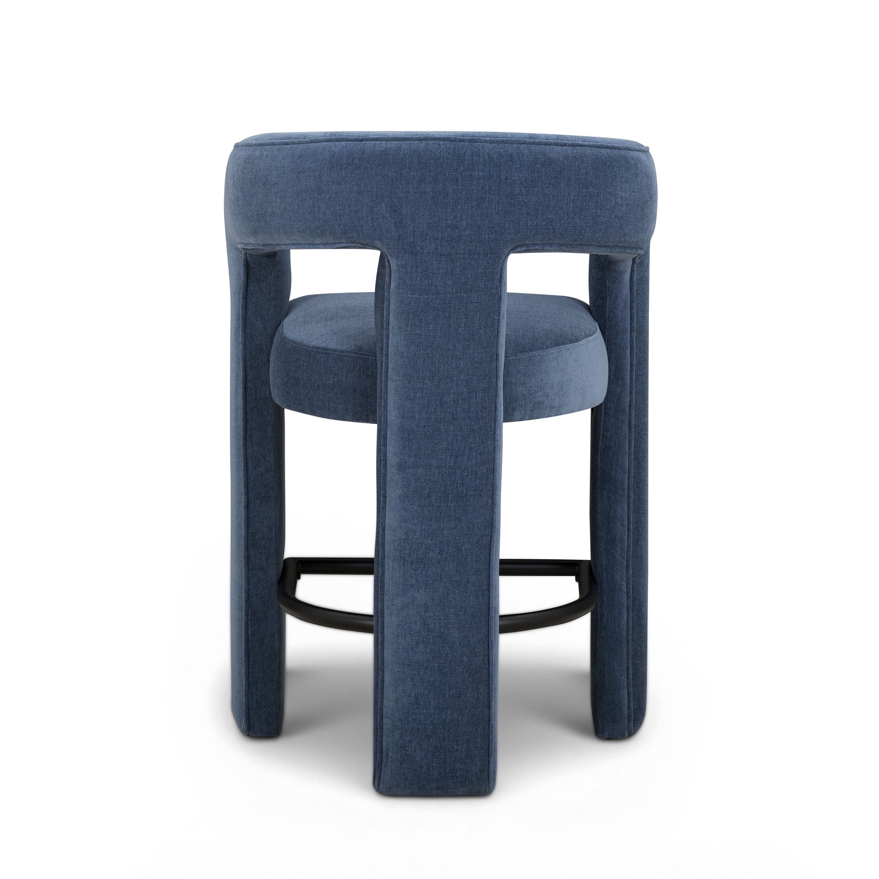 Malone Denim Blue Performance Chenille Counter Stool