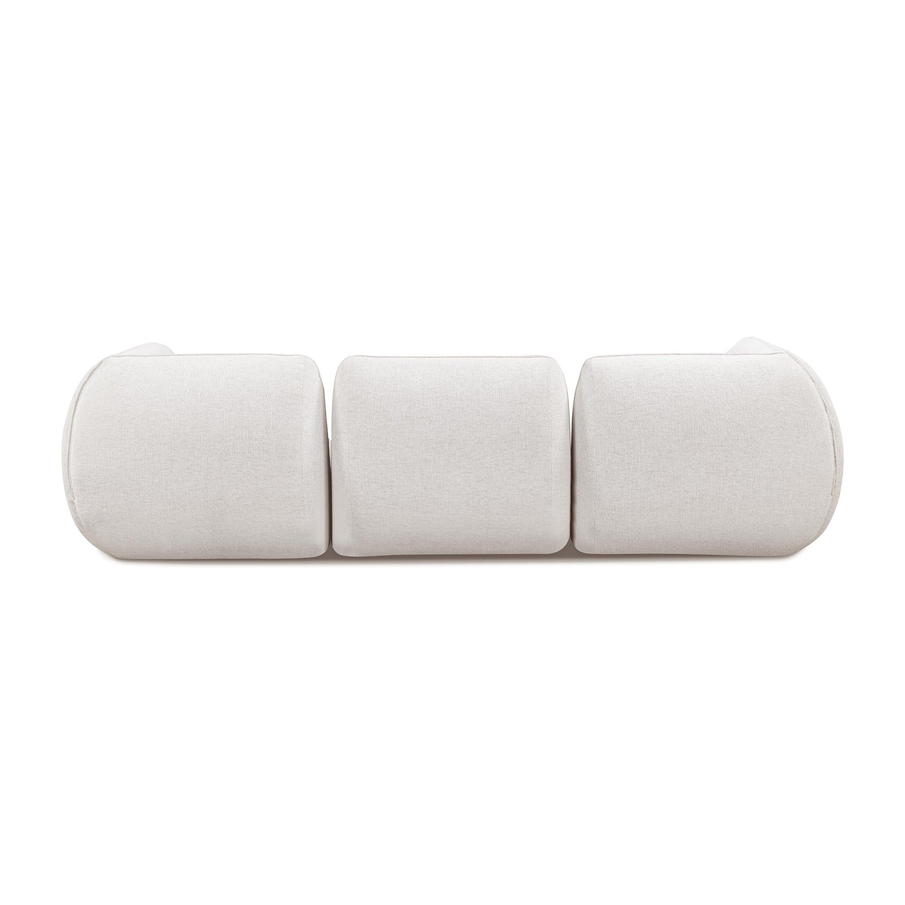 Arezza 4-Piece Stone White Contract-Grade Basketweave Chenille Modular Sectional