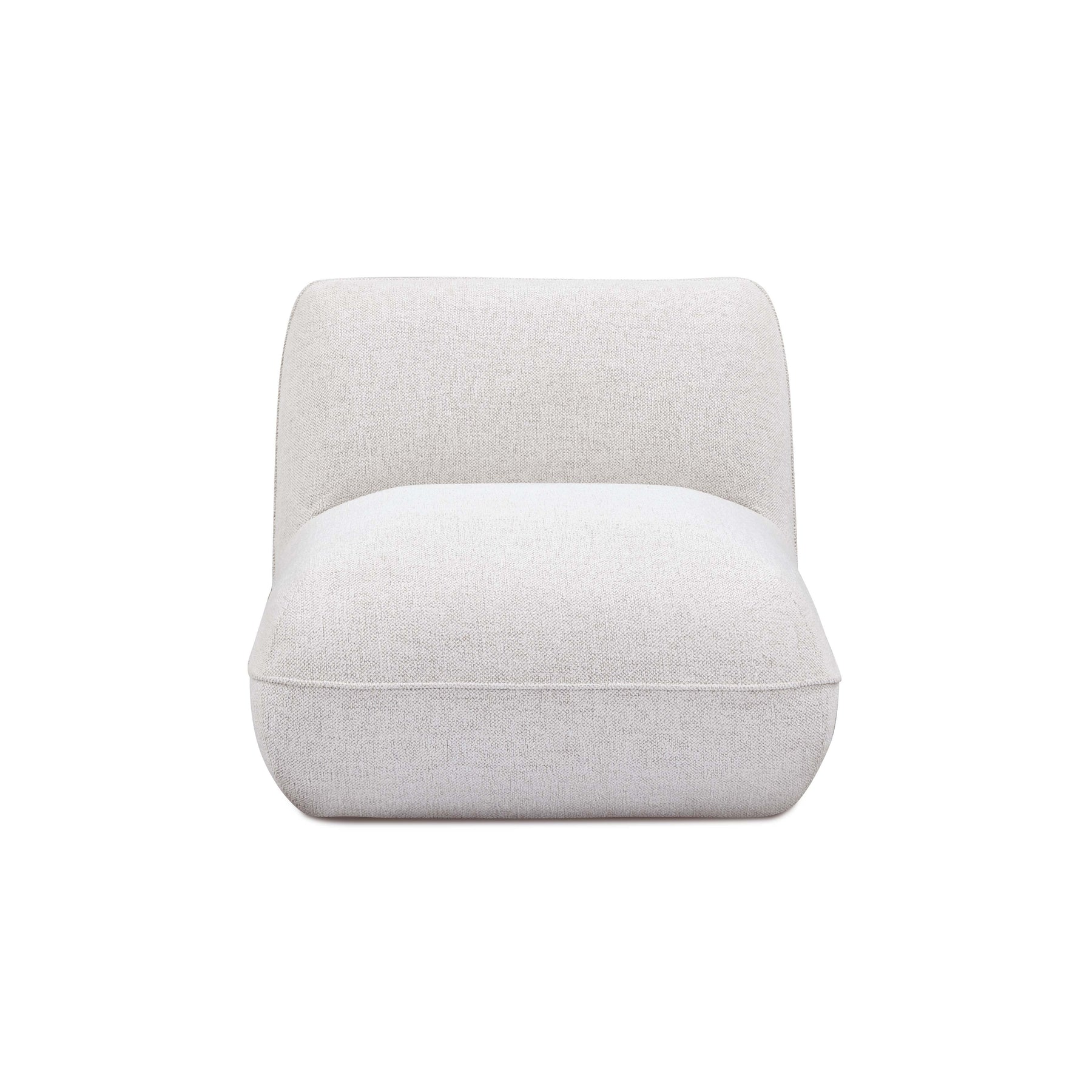Arezza Stone White Contract-Grade Basketweave Chenille Armless Chair