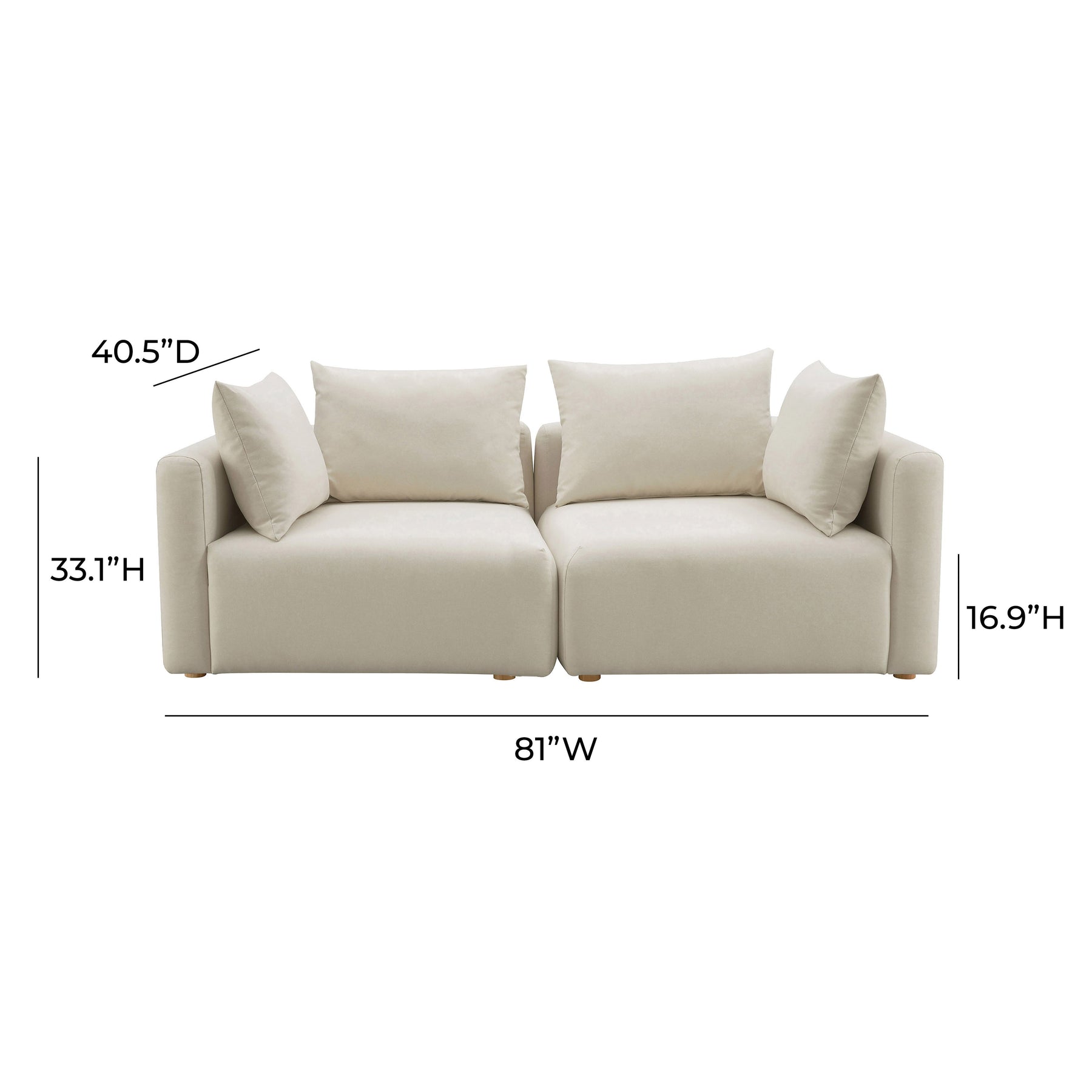 Hangover 81" Modular Loveseat