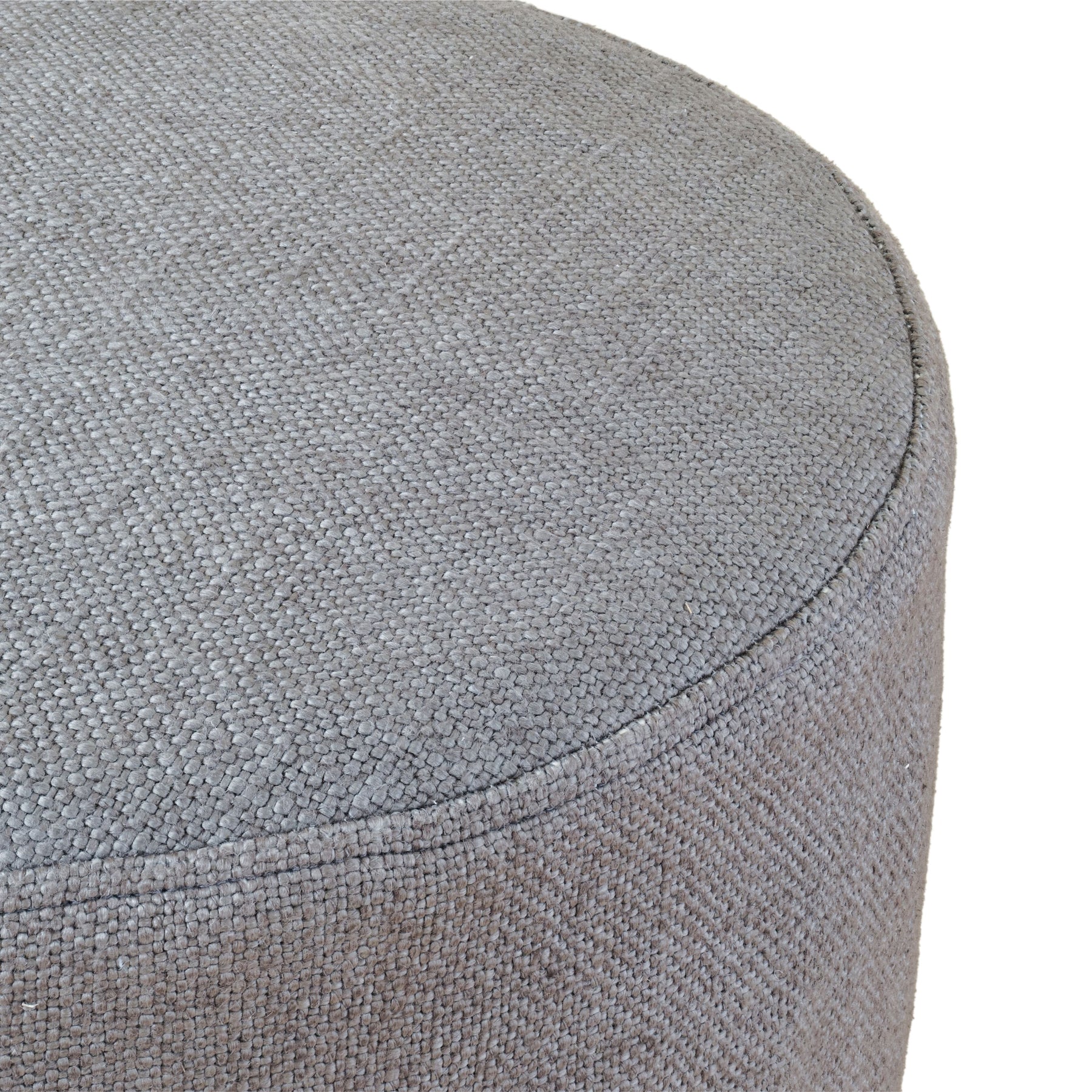 Elsie Grey Linen Upholstered Pouf