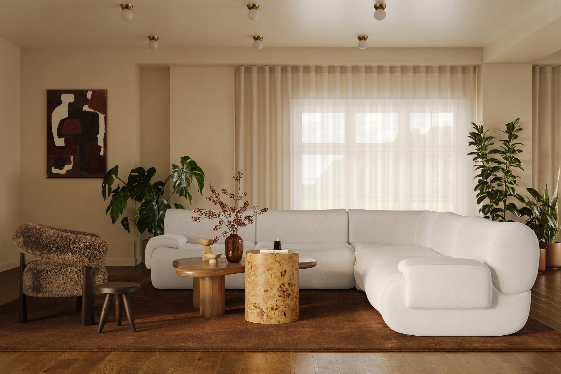 Zenith 5-Piece Contract-Grade Upcycled Fabric Modular L-Sectional