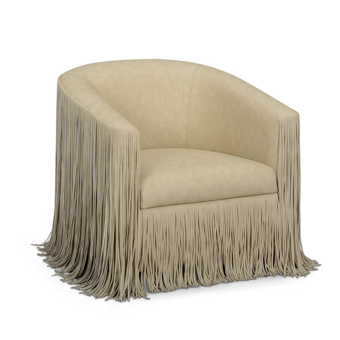 Shag Me Performance Vegan Leather Swivel Accent Chair
