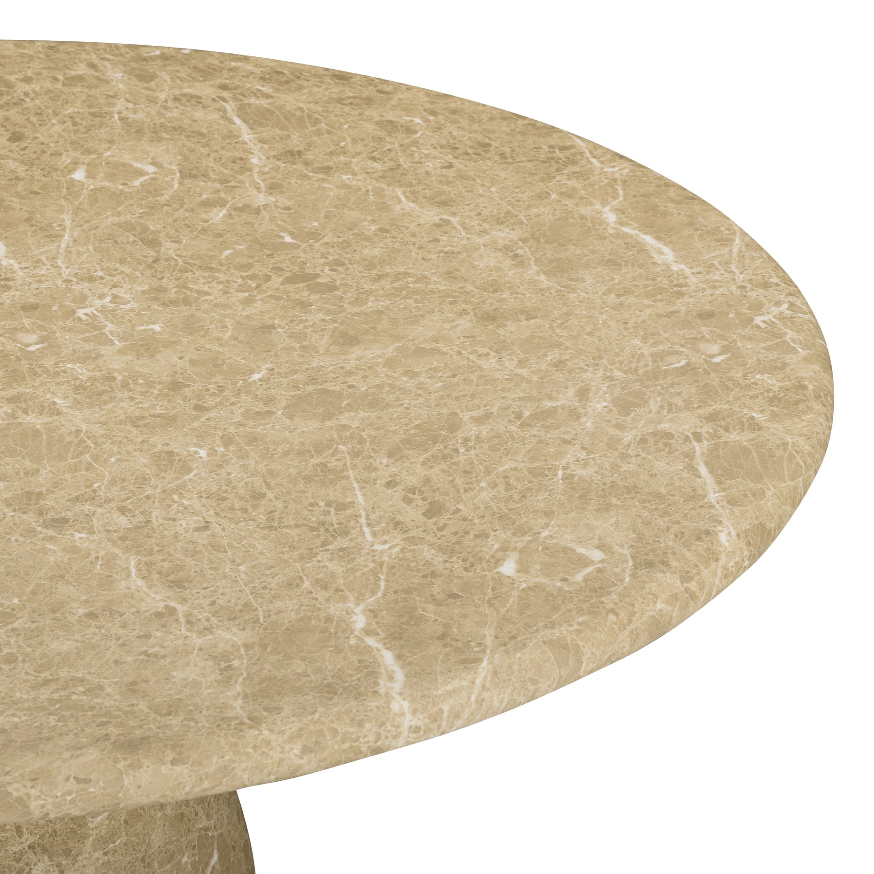 Cynthia 54" Light Emperador Faux Marble Indoor/Outdoor Dining Table