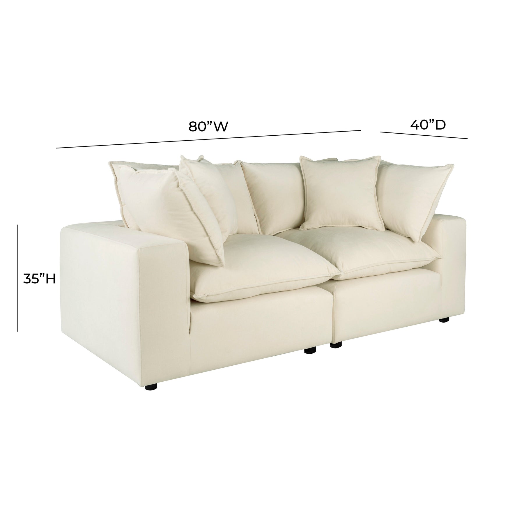 Cali 80" Modular Loveseat